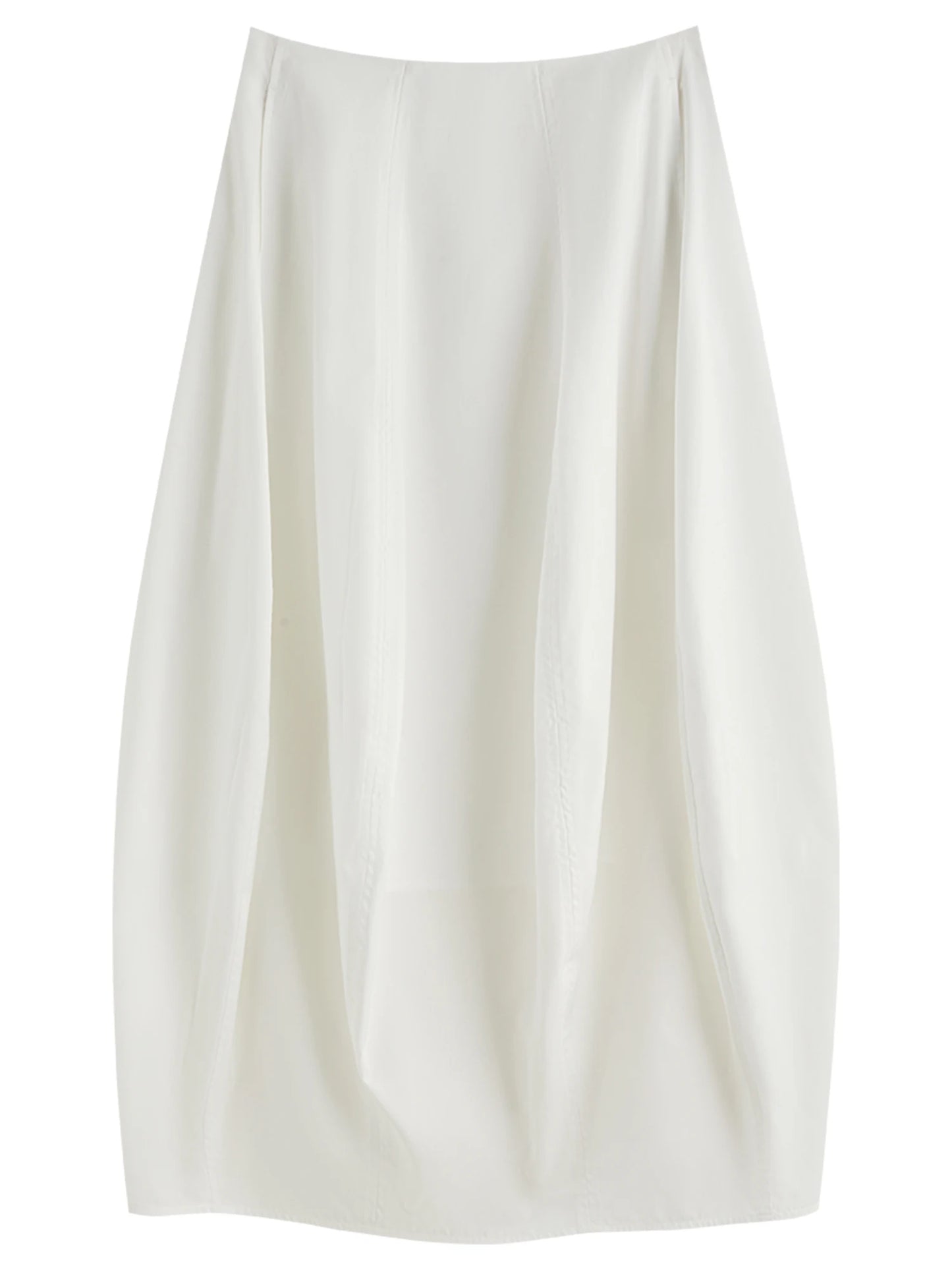 Ivory Draped Balloon Maxi Skirt
