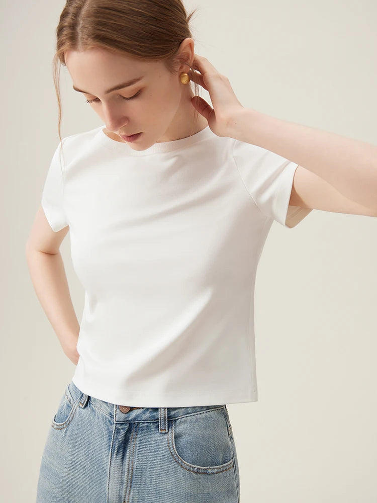 Ivory Dachshund Print Cotton Tee