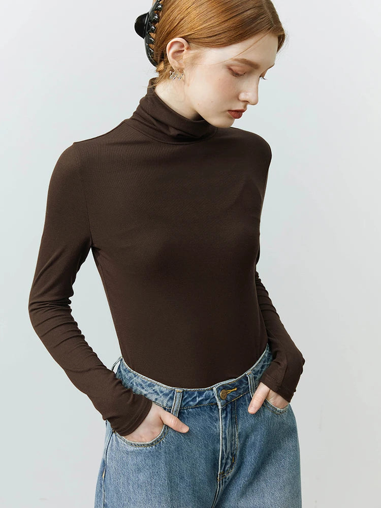 Ivory Slim Mock Neck Knit Top