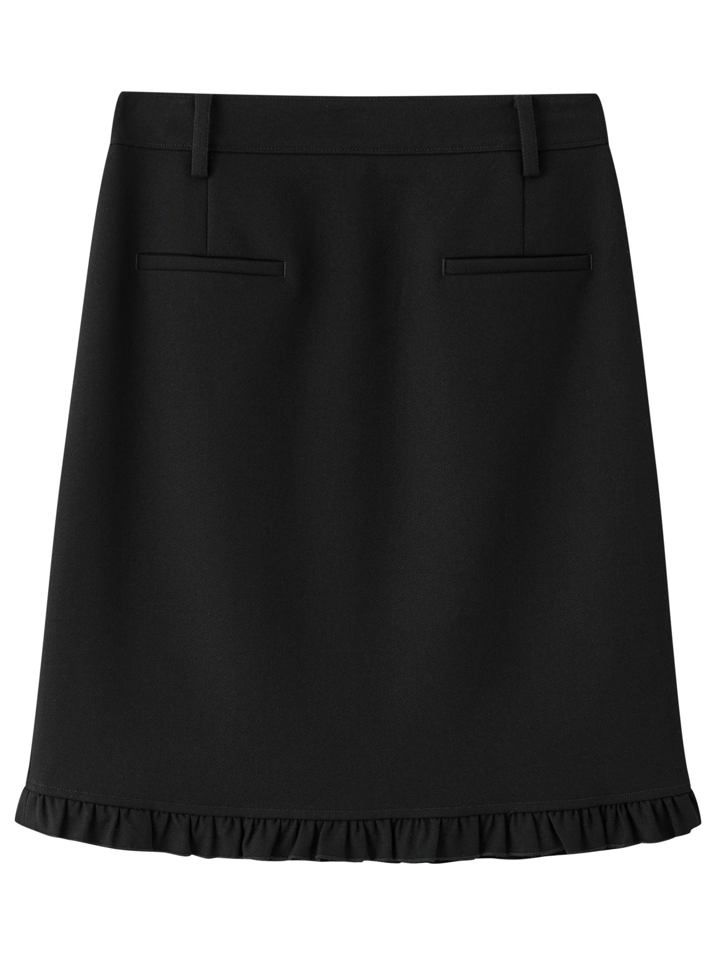 Black Ruffle Hem Mini Skirt