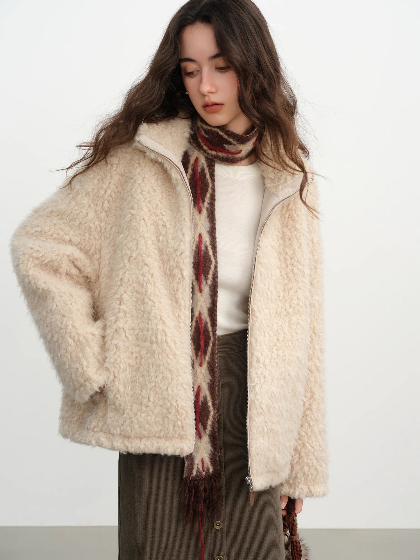 Blush Faux Fur Collar Jacket