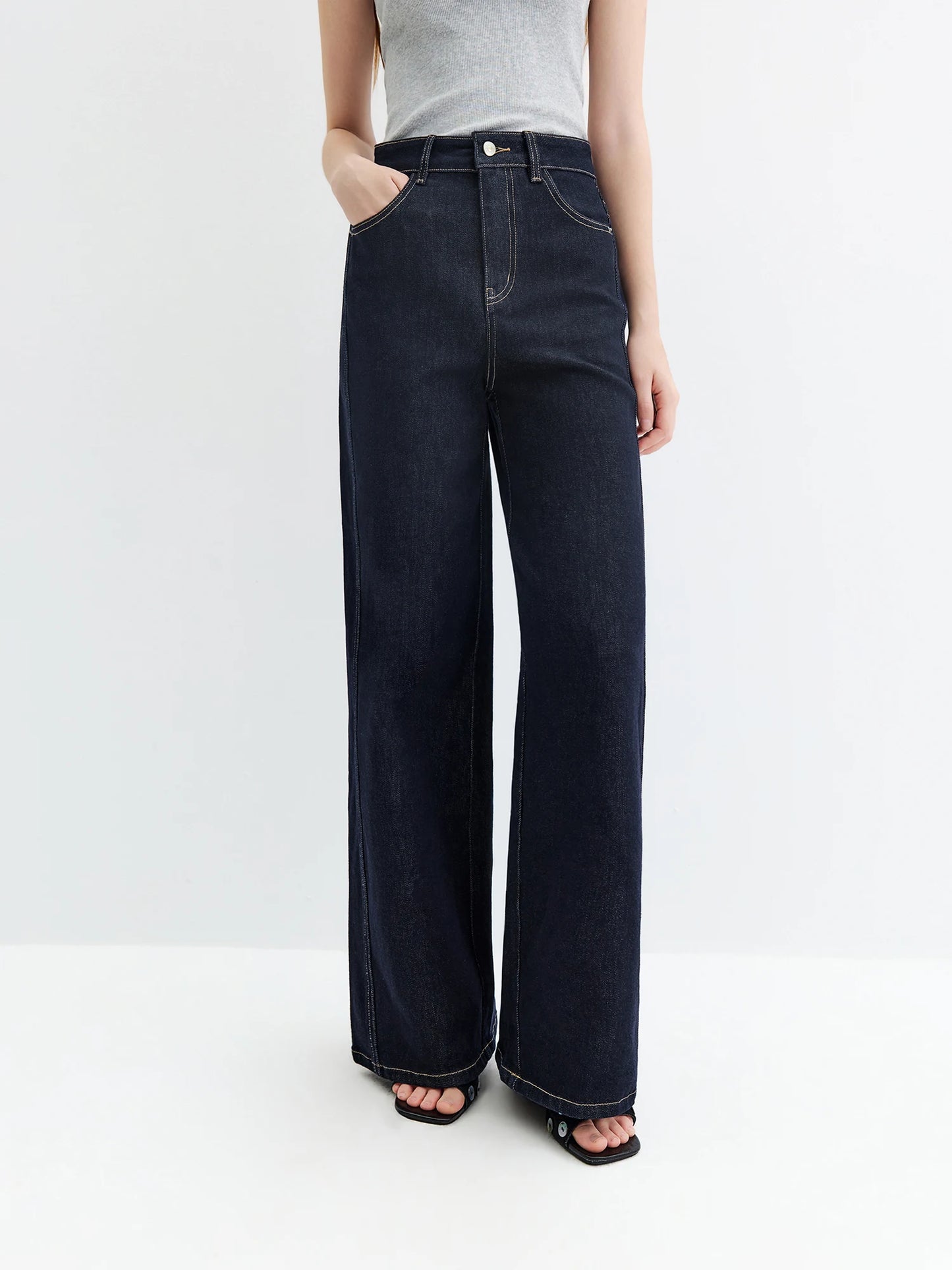 Medium Wash Straight Leg Jeans