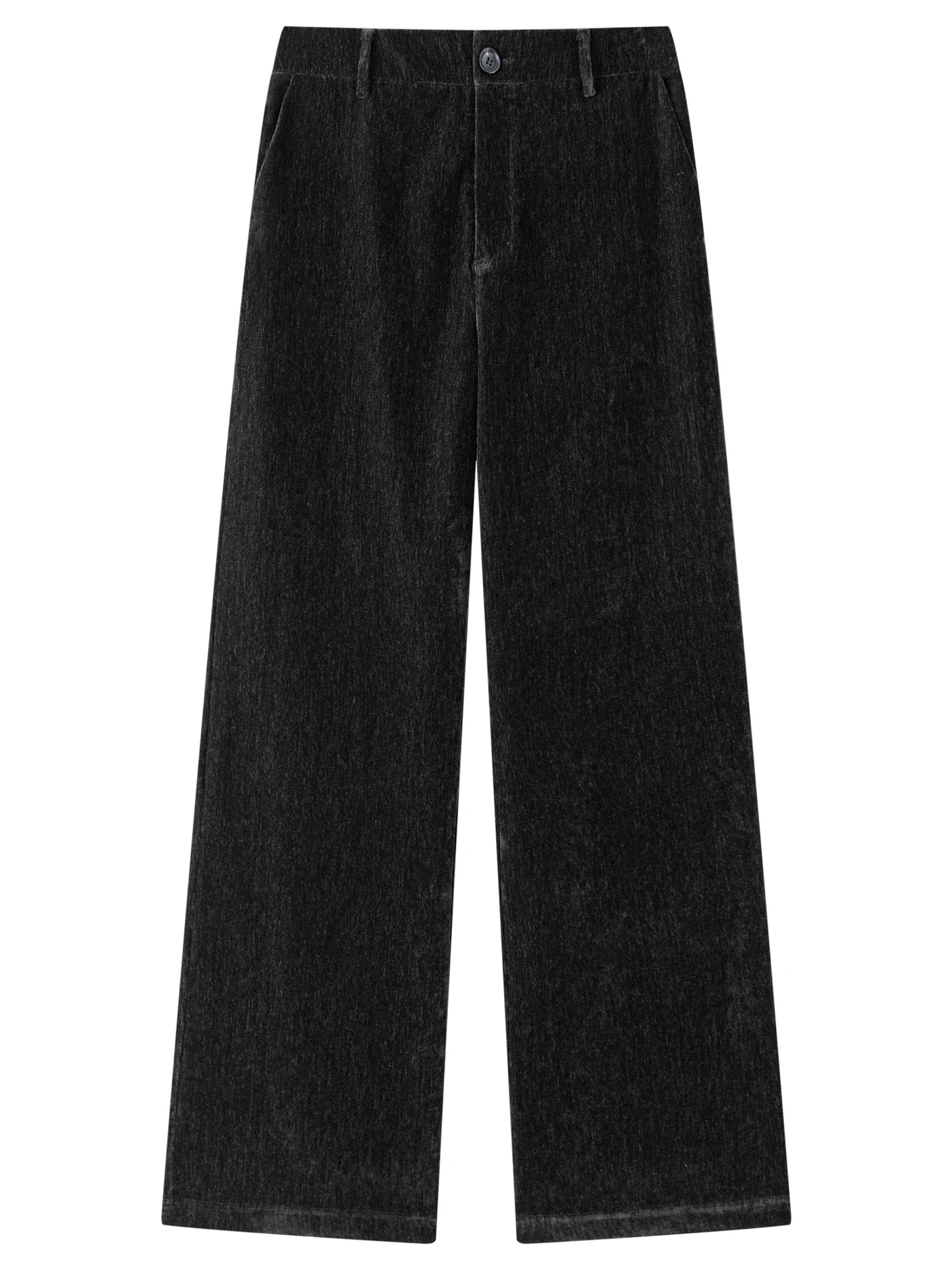 Black Velvet Straight Leg Pants