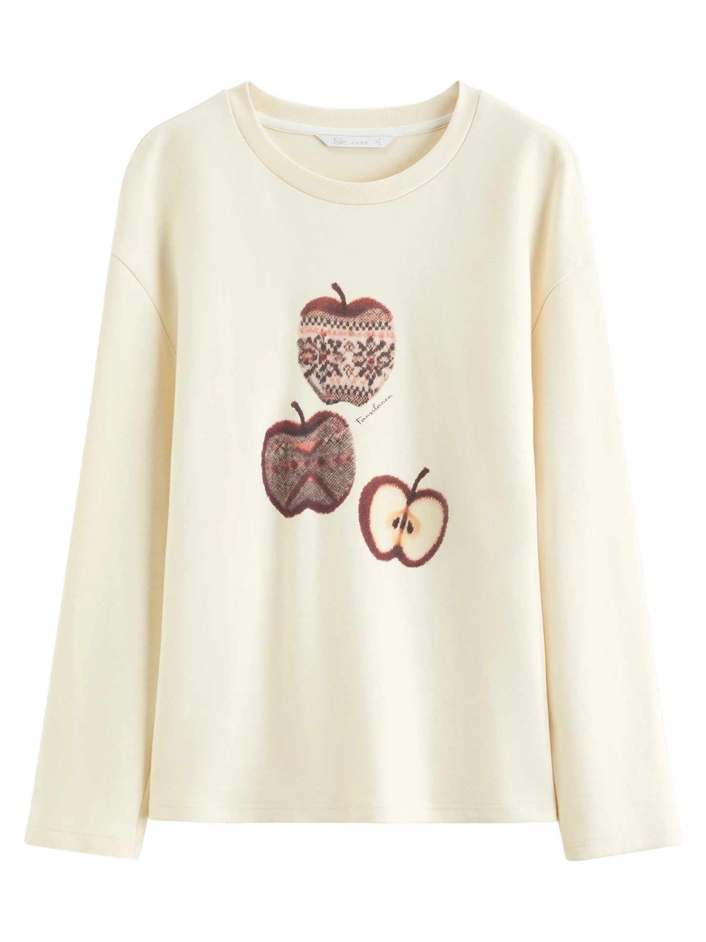 Ivory Apple Graphic Sweatshirt