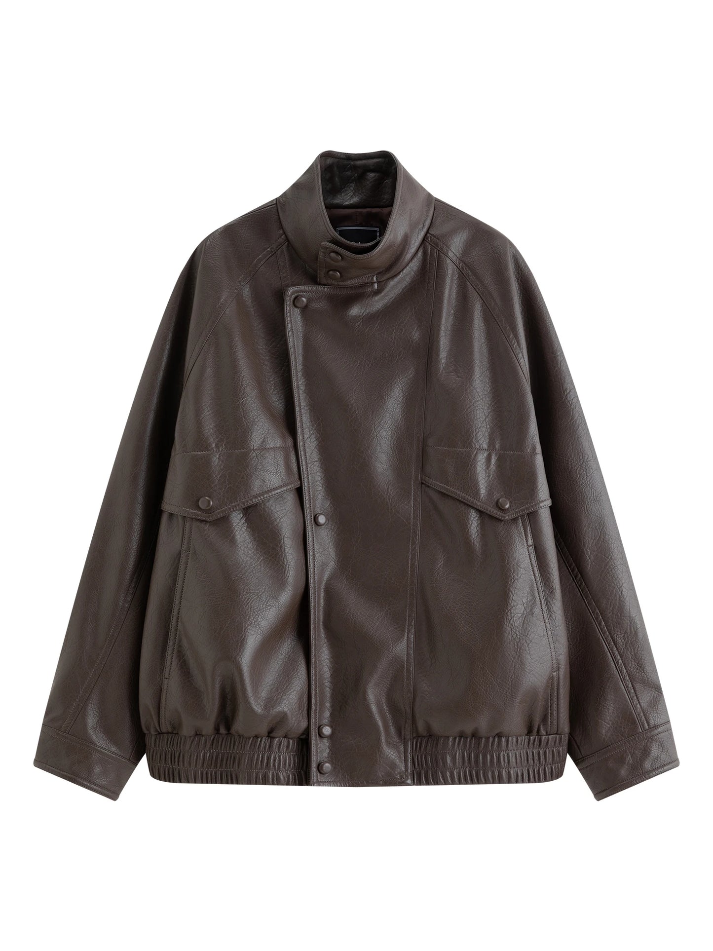 Dark Brown Oversized Leather Jacket
