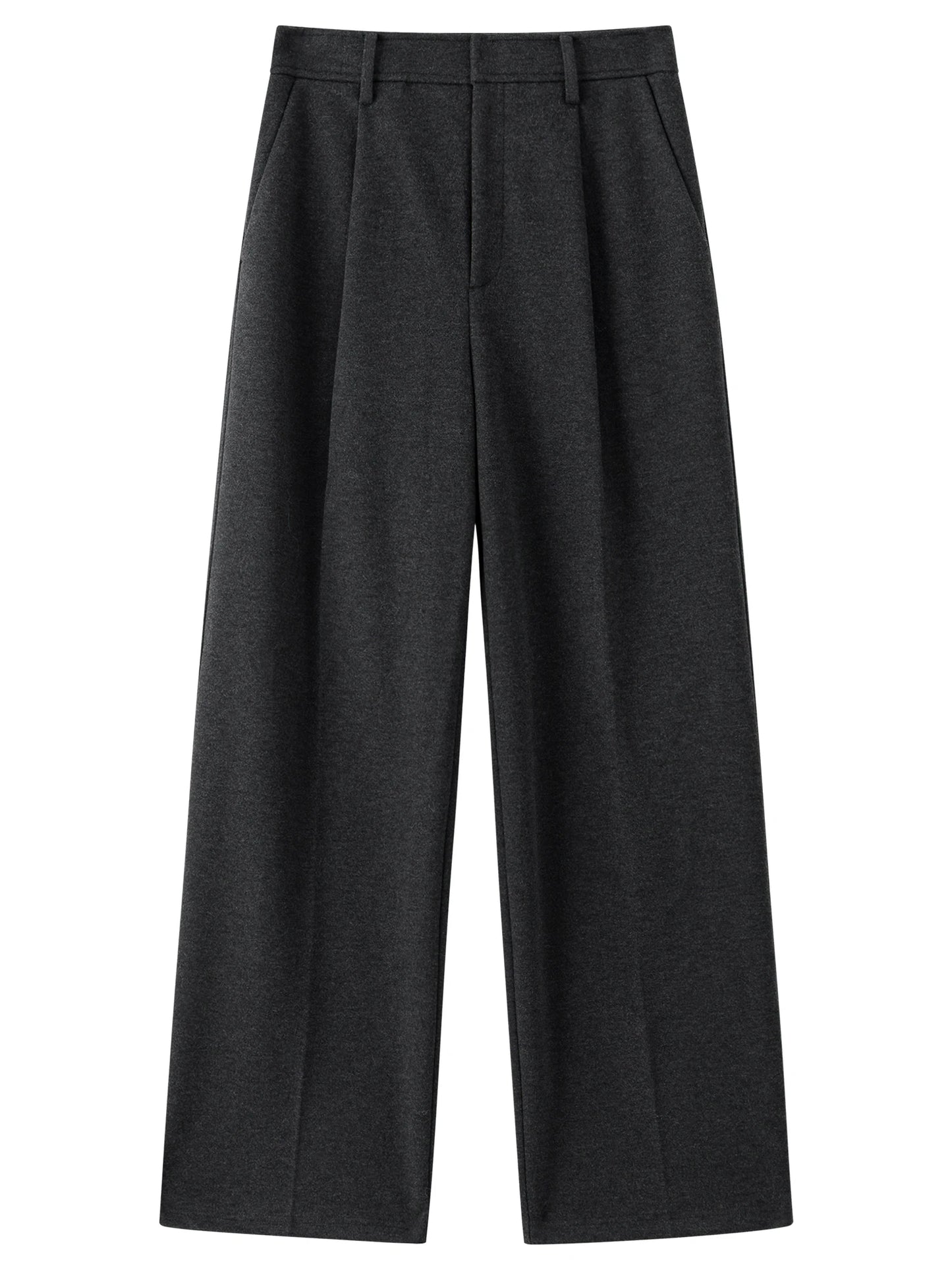 Black Pleated Wide Leg Trousers