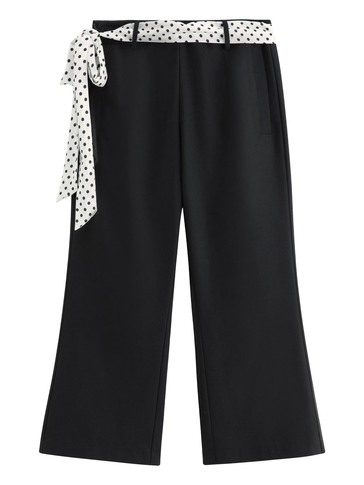 Black Polka Dot Belt Culottes