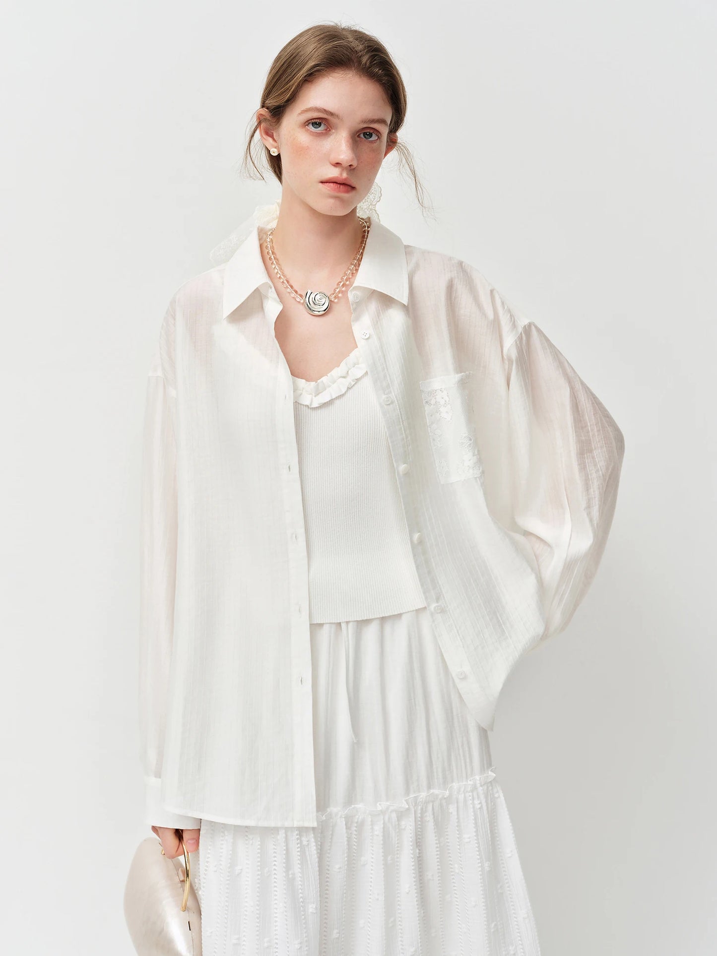White Oversized Cotton Button Shirt