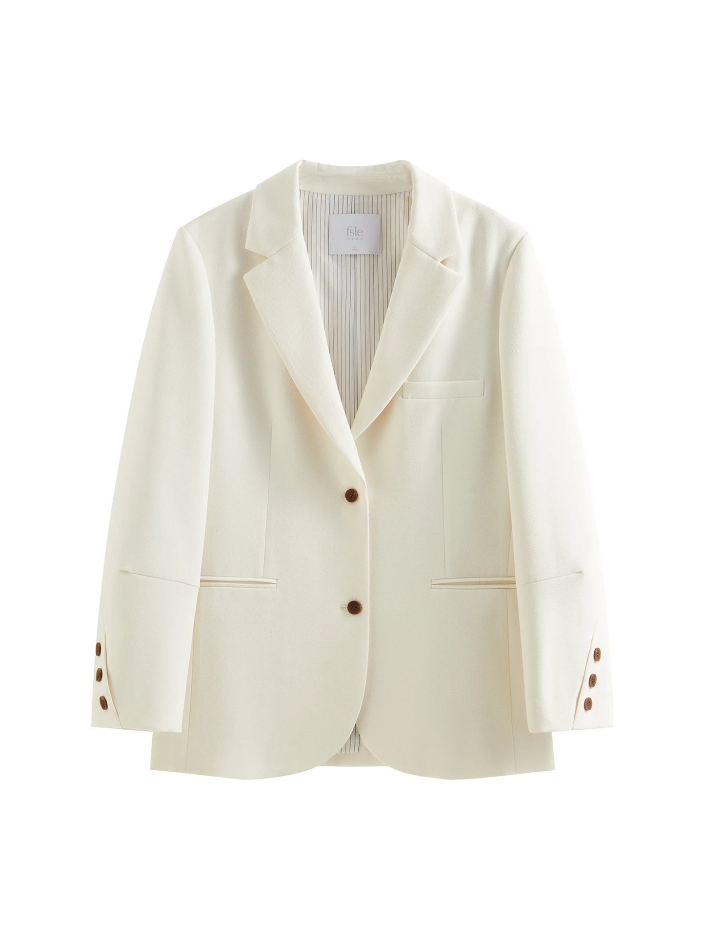 Ivory Single Button Relaxed Blazer