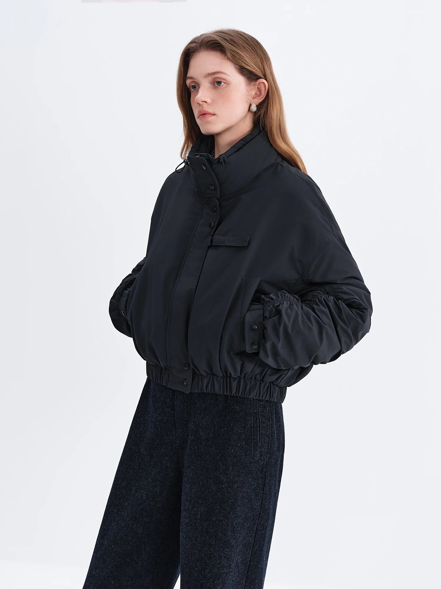 Black Fleece Lined Bomber Jacket