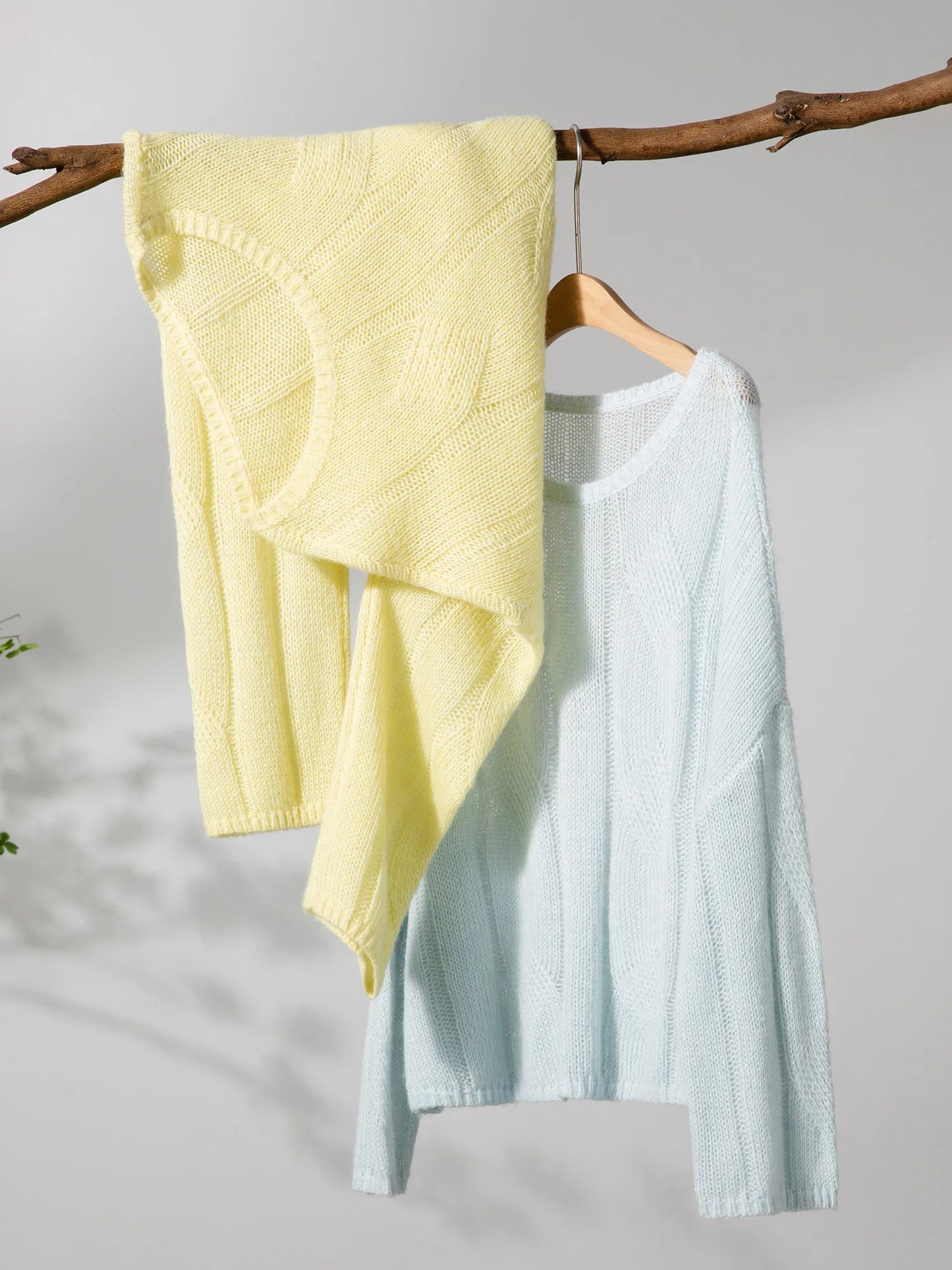 Butter Yellow Sheer Layered Knit Sweater