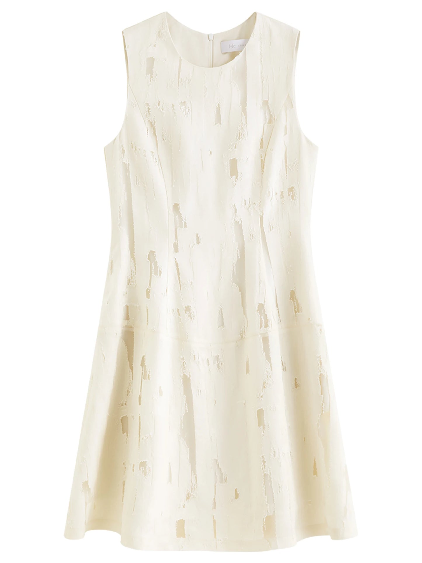 Ivory Embroidered Sleeveless Midi Dress