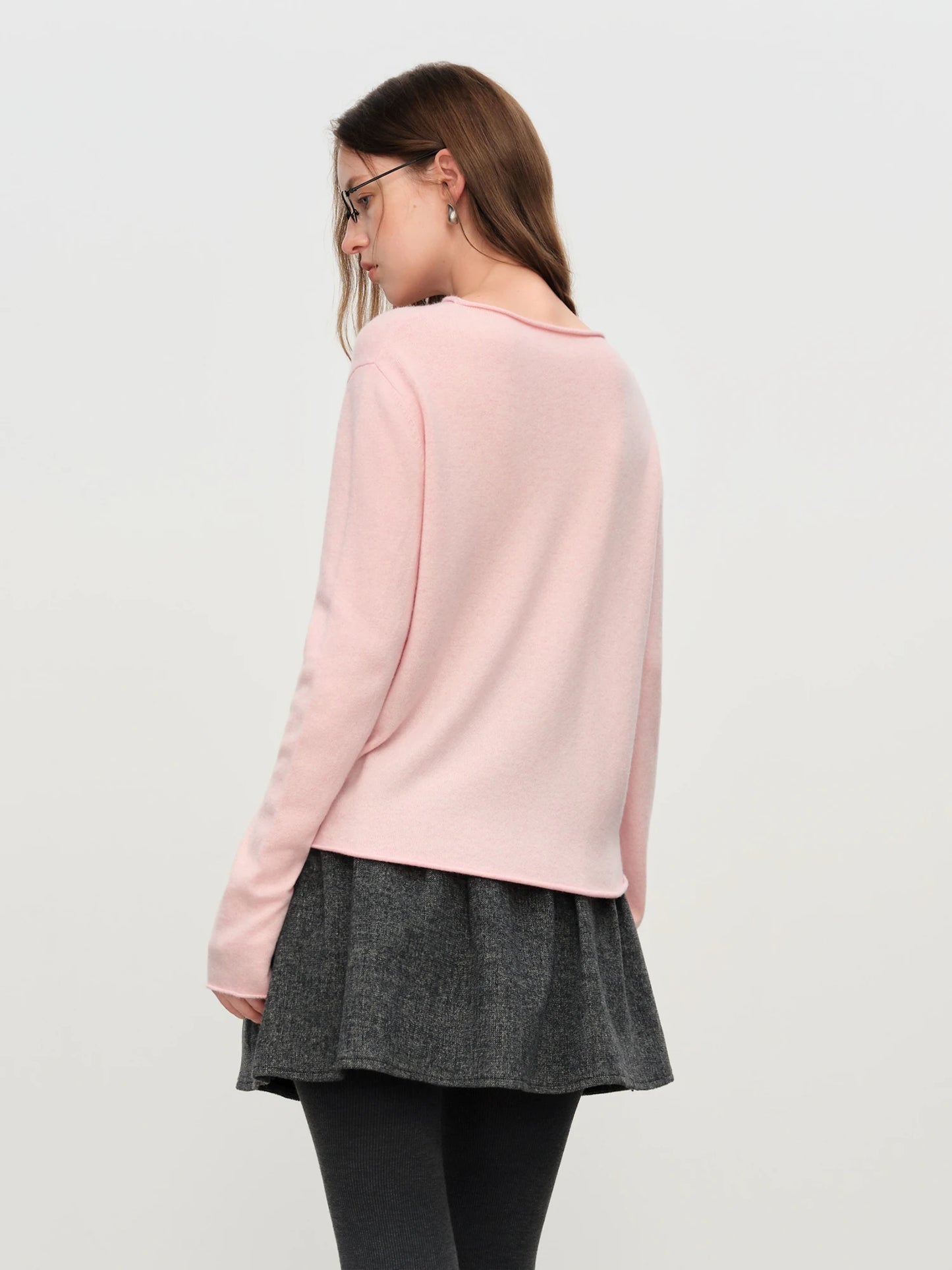 Black Lace Trim Knit Sweater
