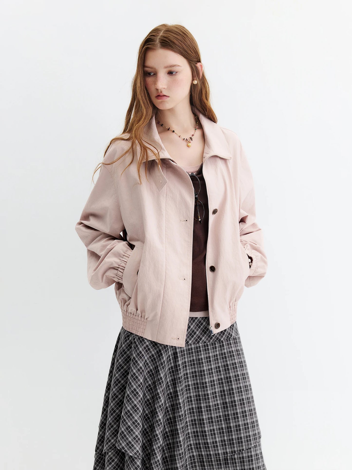 Ivory Turn Collar Cropped Jacket