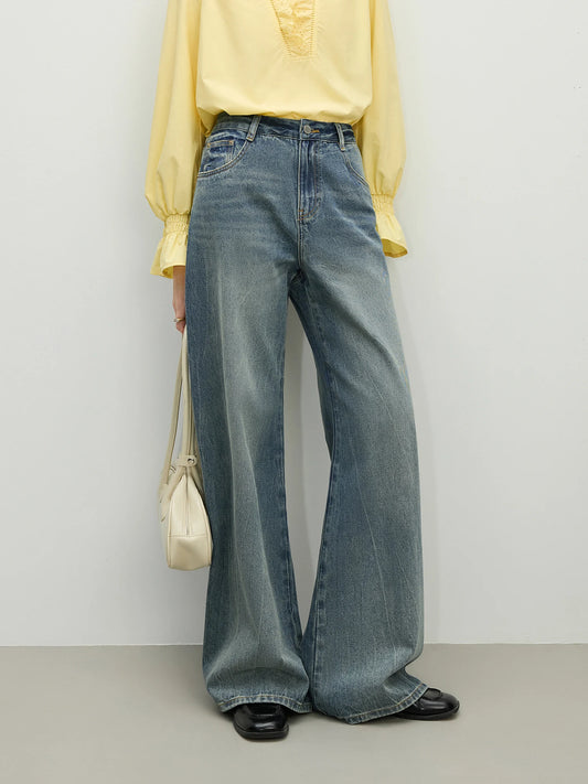 Grey Wash Wide Leg Jeans