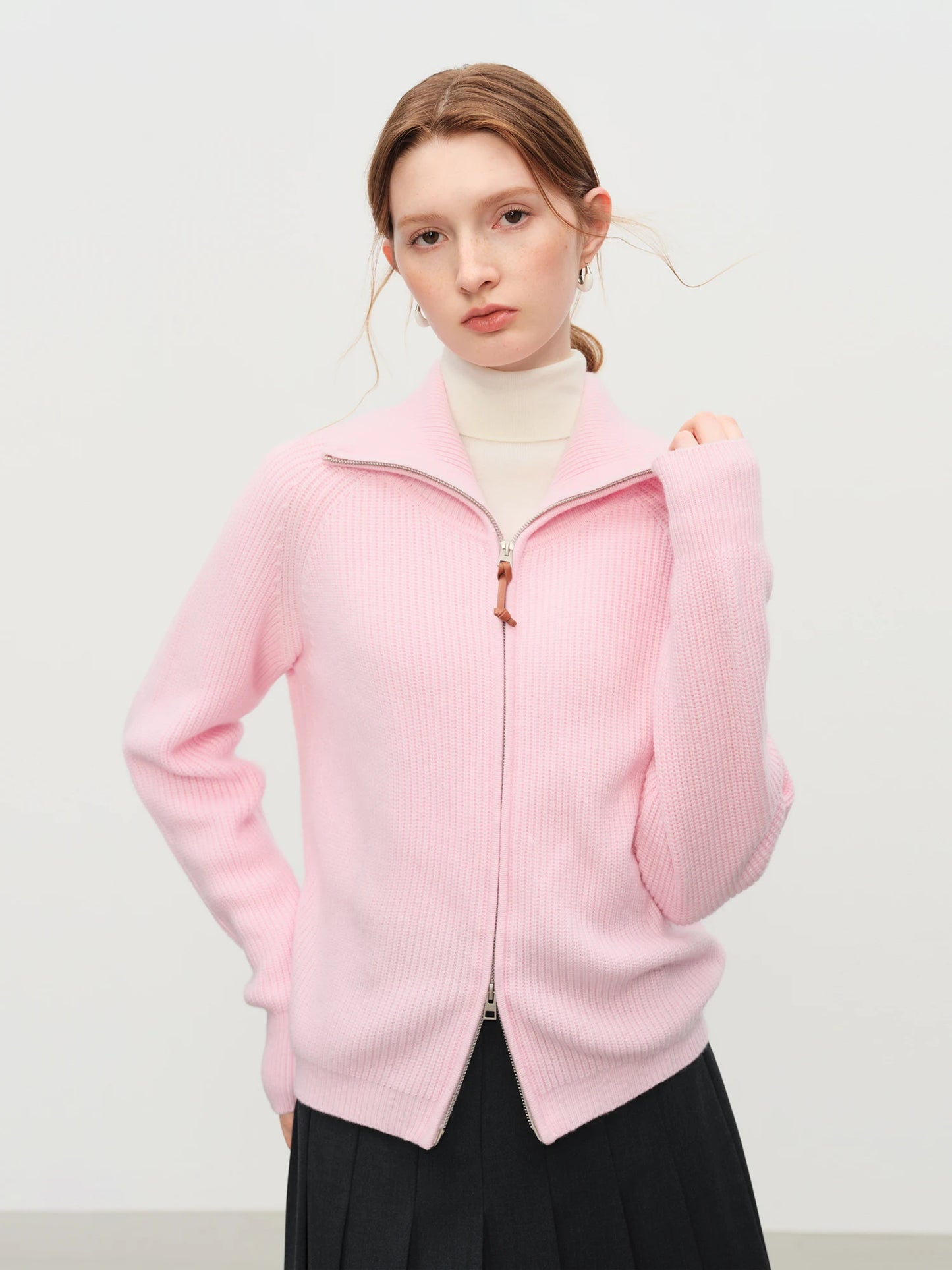 Charcoal Half Zip Turtleneck Sweater