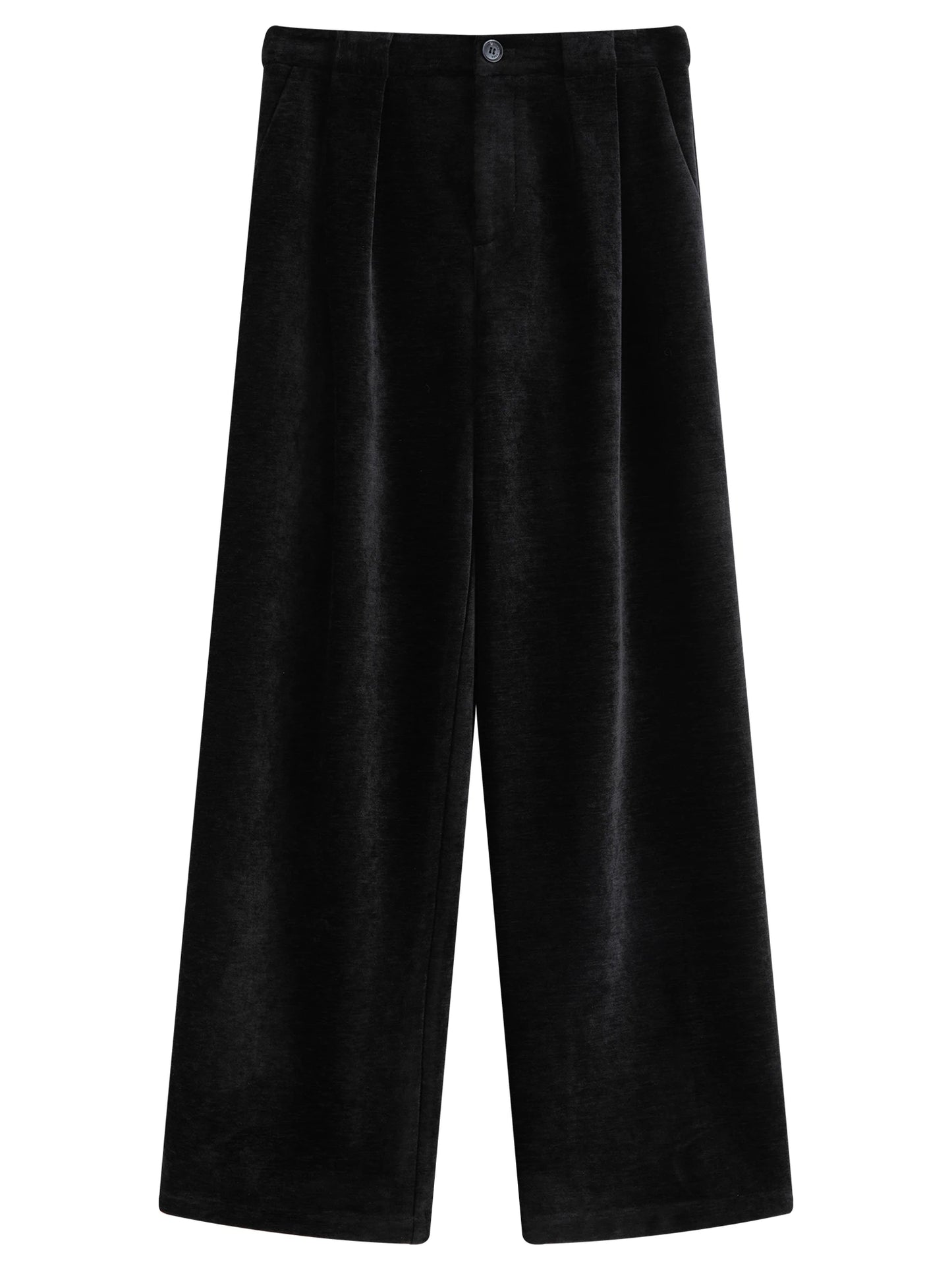 Black Velvet Wide Leg Pants