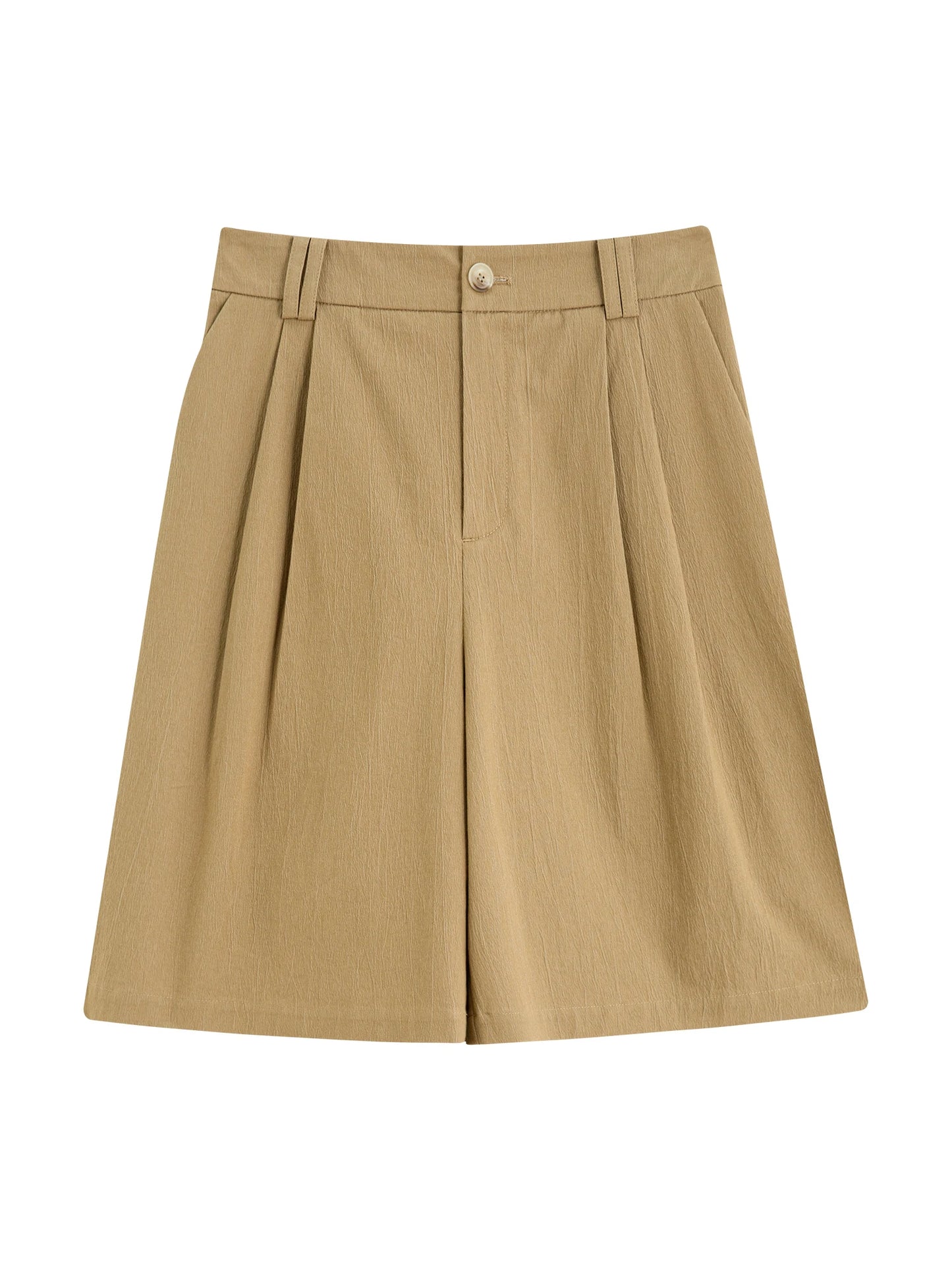 Khaki High Waist Bermuda Shorts
