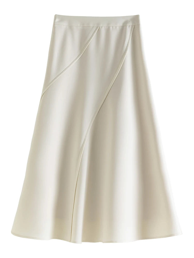 Black Asymmetric Wrap Midi Skirt