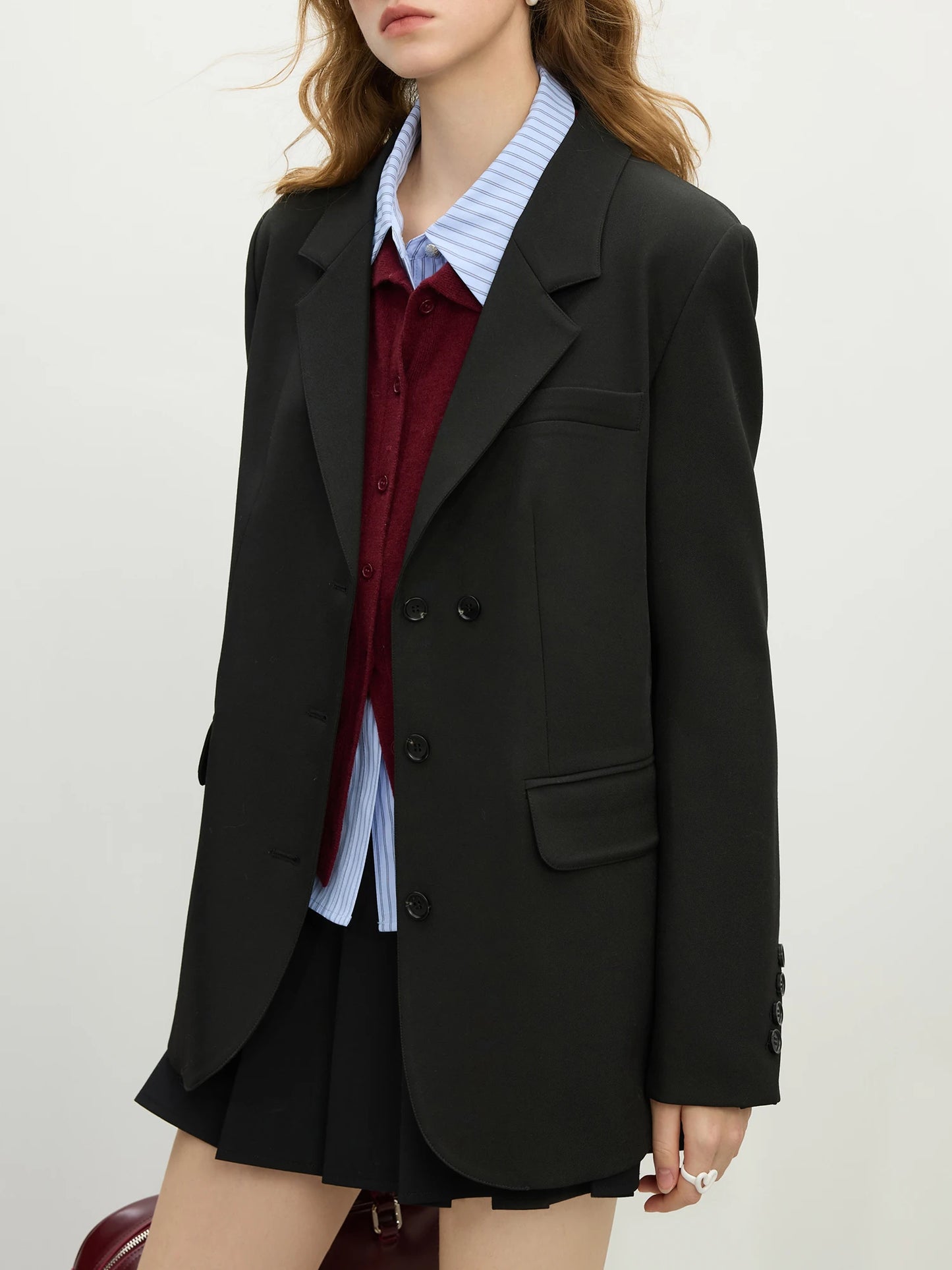 Khaki Double Breasted Relaxed Blazer