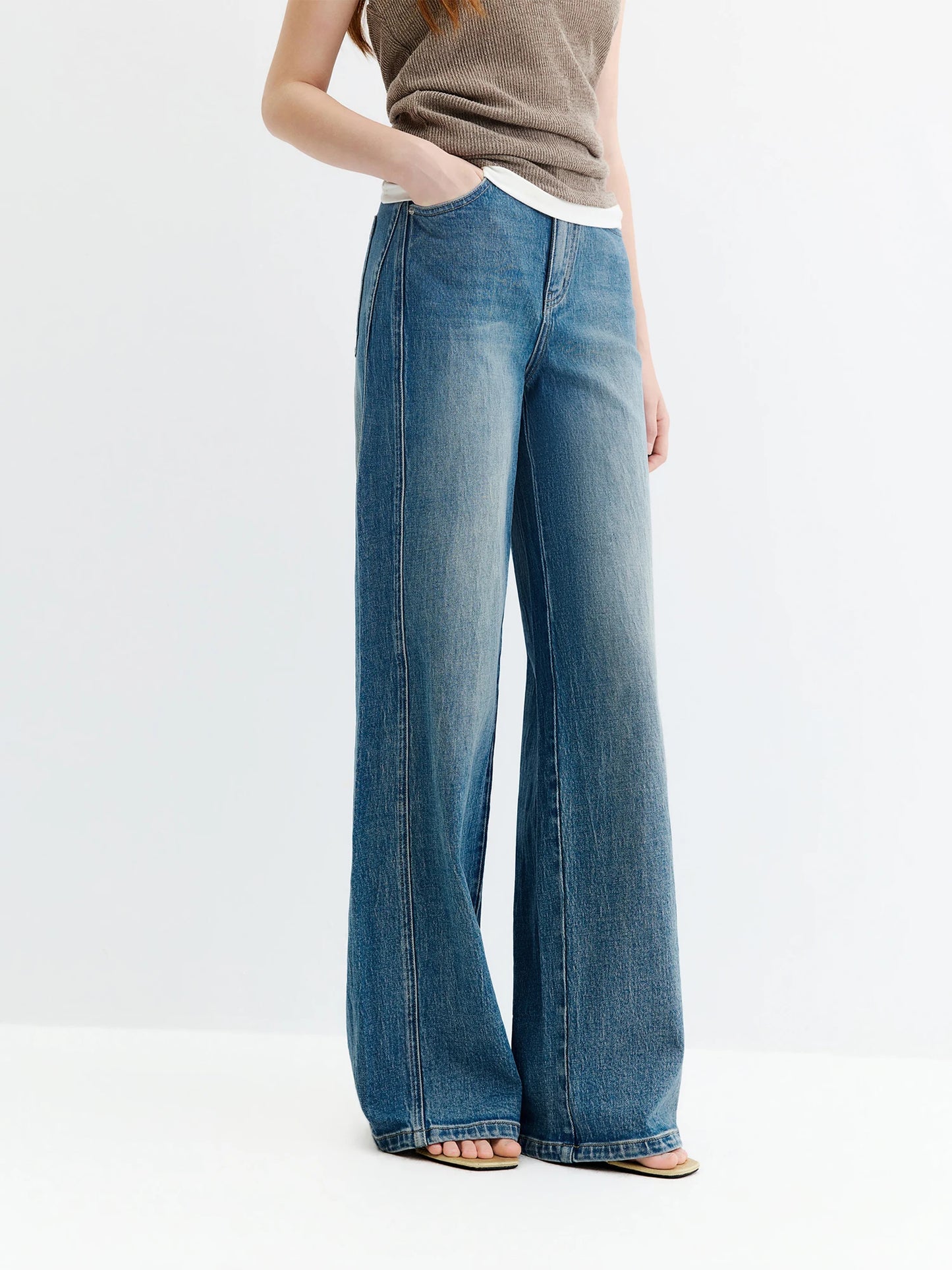 Medium Wash Straight Leg Jeans