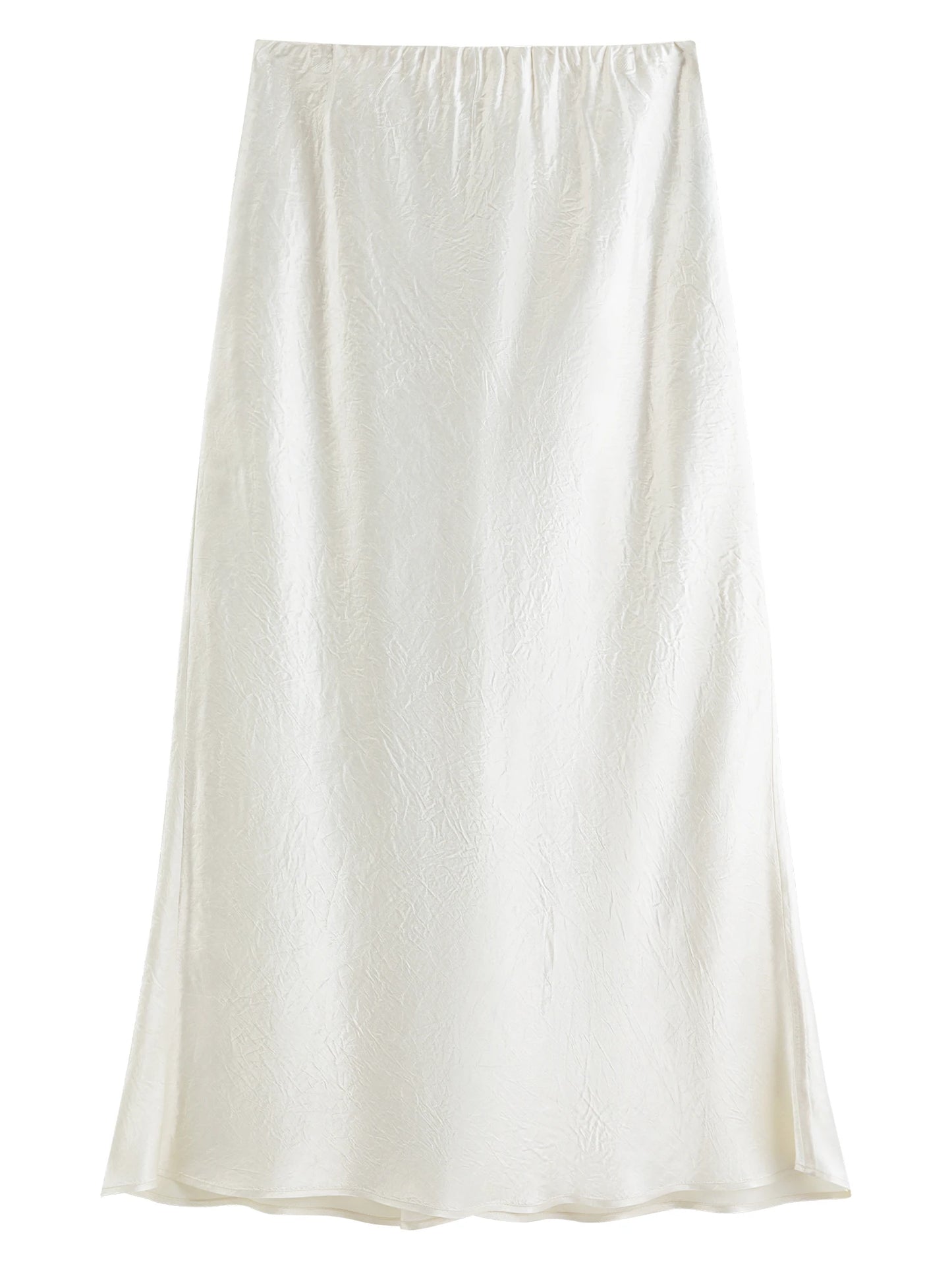 Pale Blue Satin Maxi Skirt