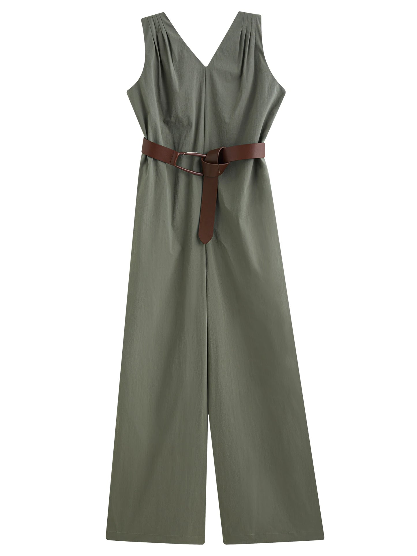 Sage Belted Wide Leg Jumpsuit