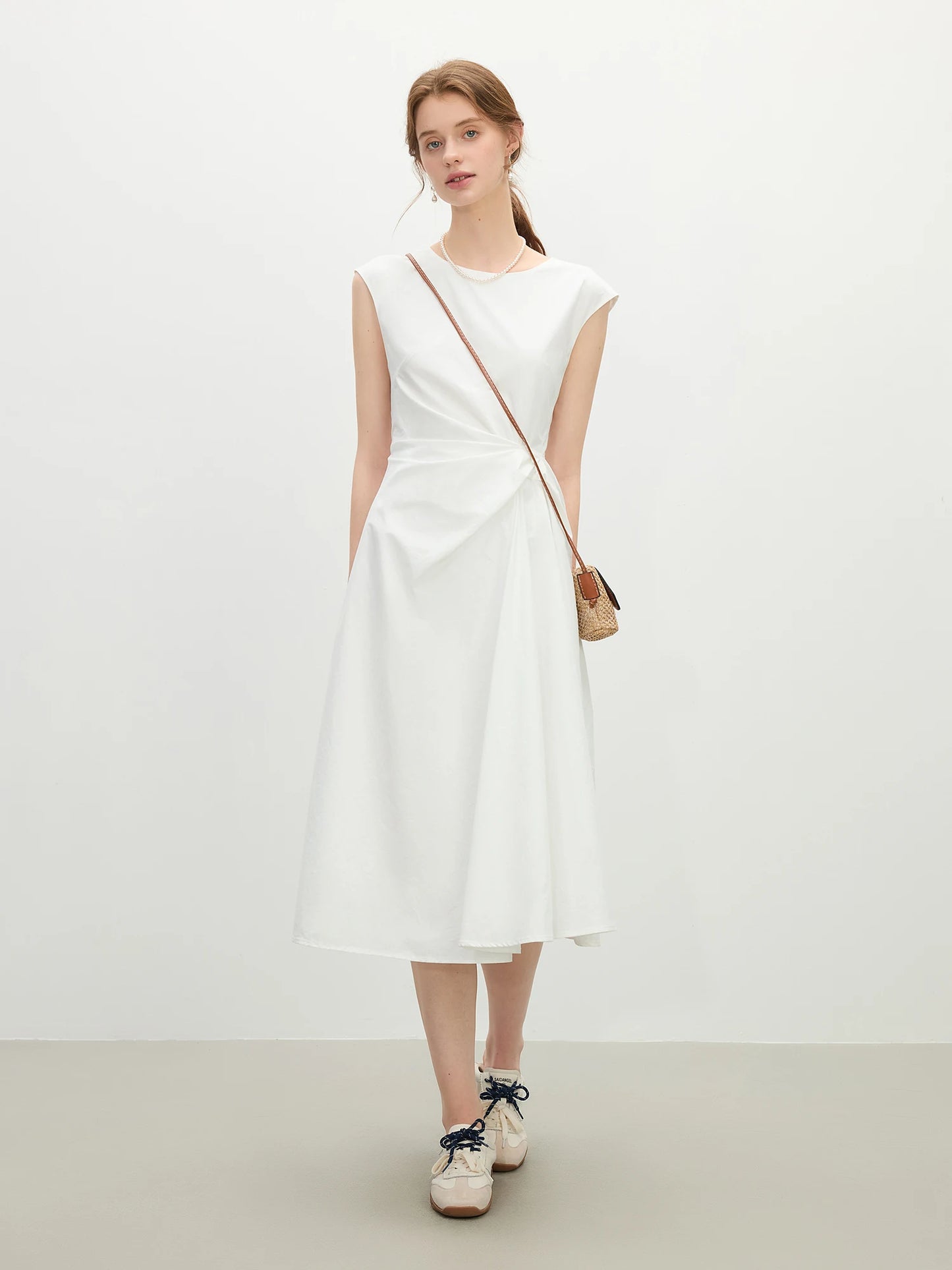 Butter Yellow Wrap Waist Midi Dress