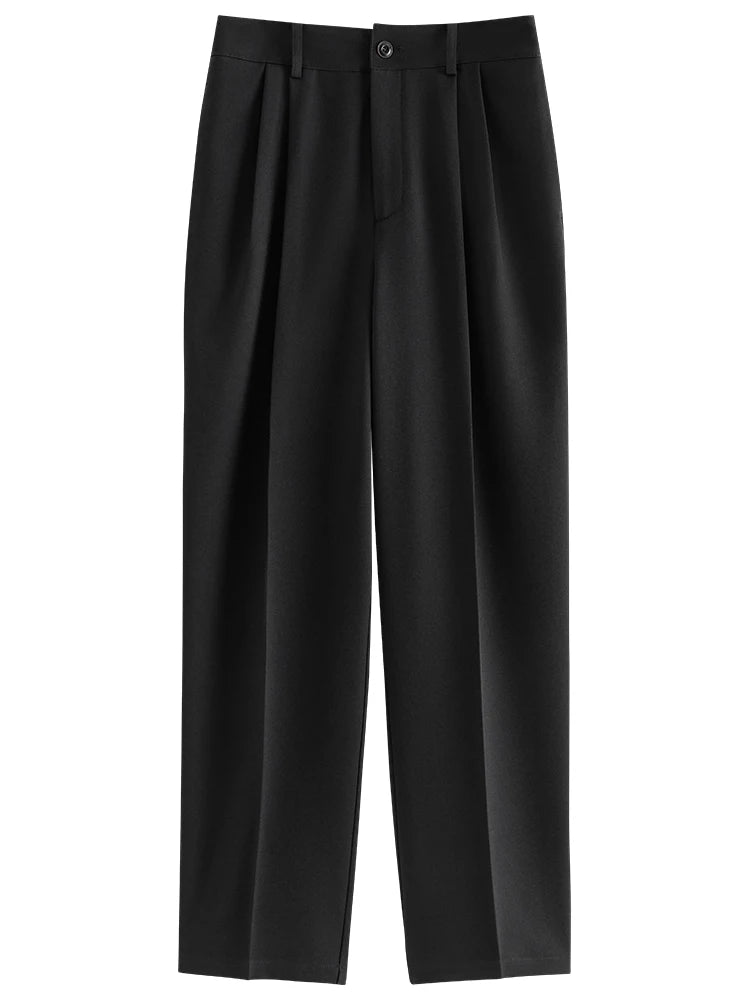Black Cropped Tapered Trousers