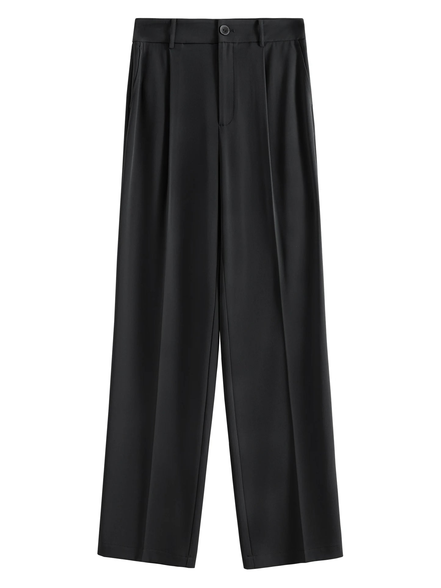 Slate Blue Straight Leg Trousers