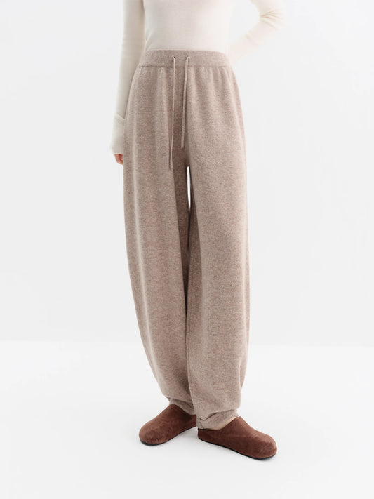 Taupe Knit Wide Leg Lounge Pants