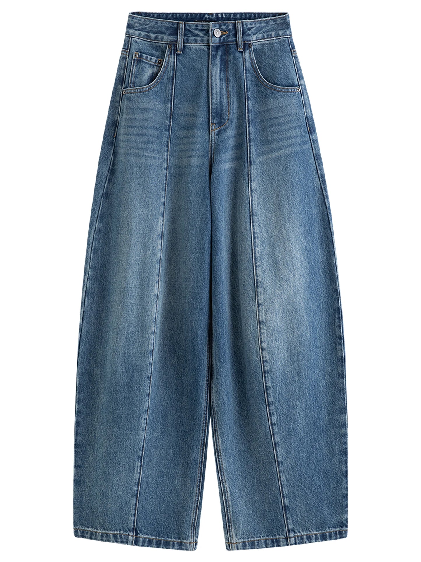 Medium Wash Barrel Leg Jeans