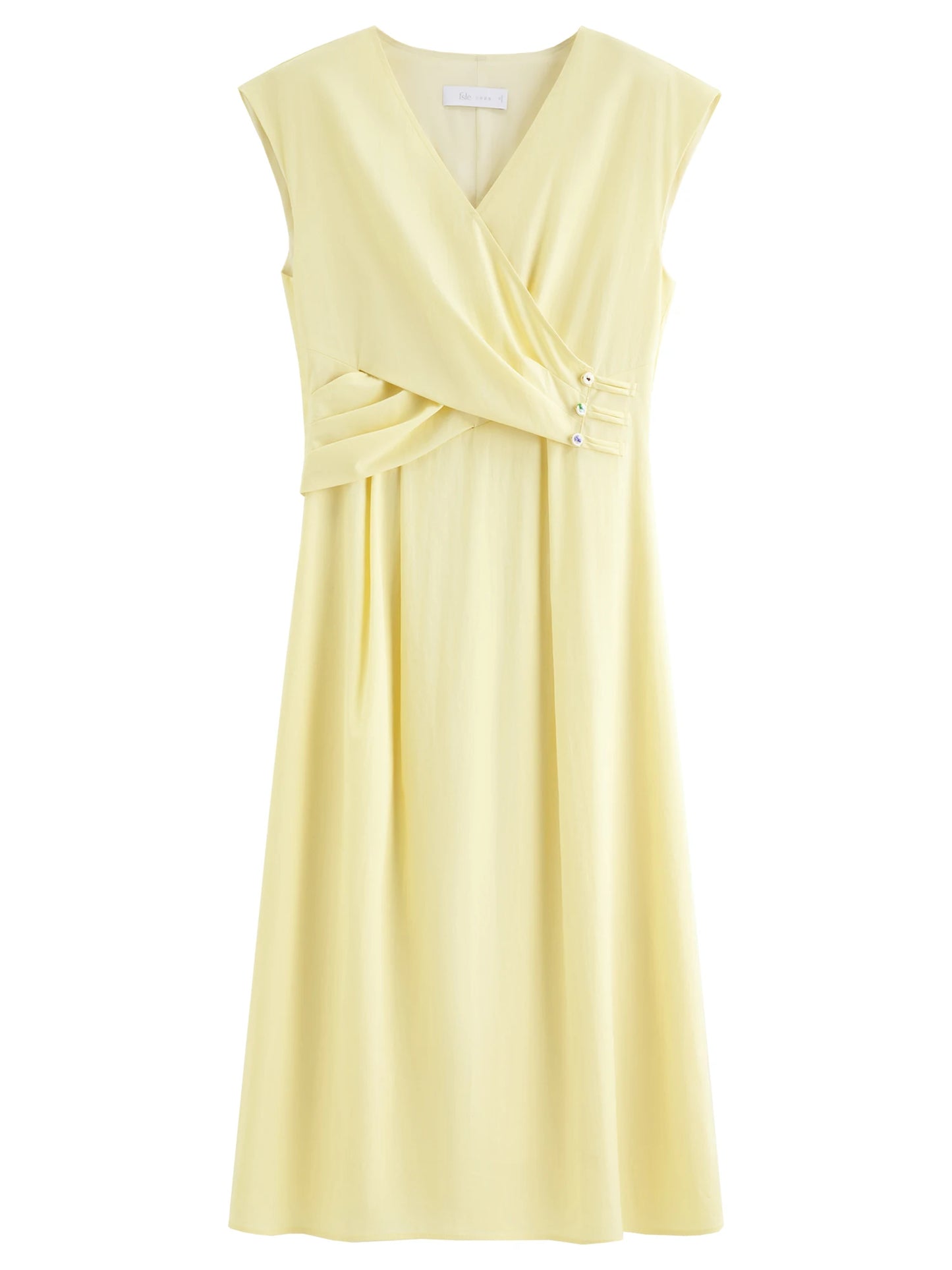 Pale Blue Wrap Front Midi Dress