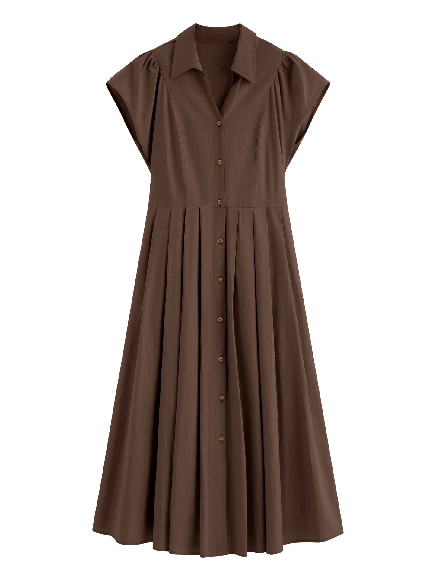 Pale Blue Belted Shirt Midi Dress