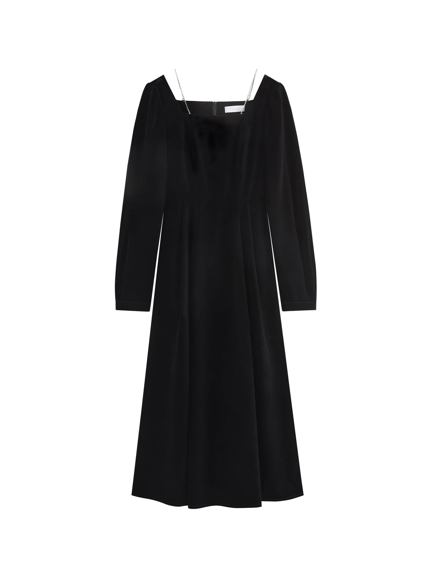 Black Velvet Square Neck Maxi Dress