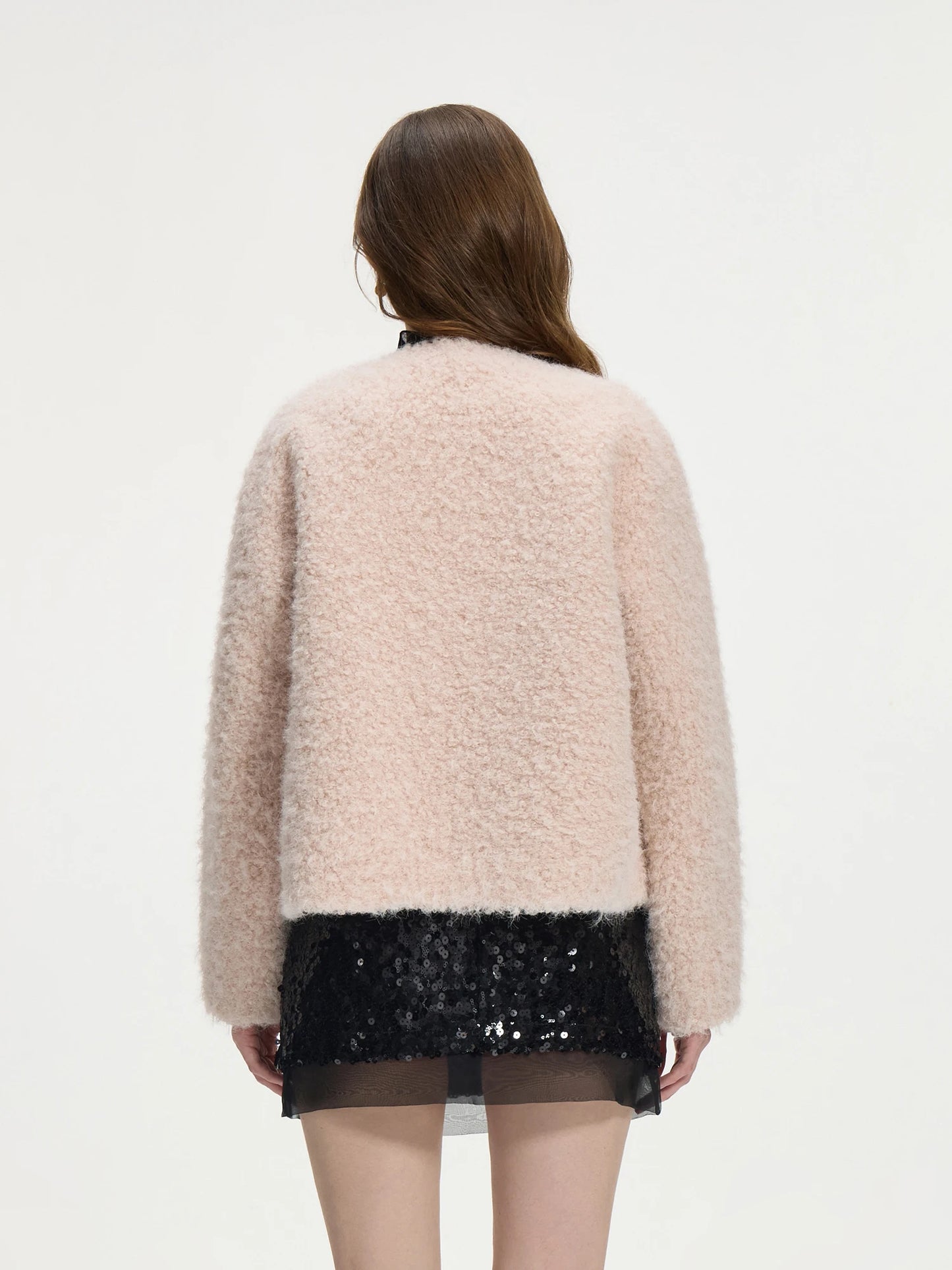 Blush Boucle Button Jacket