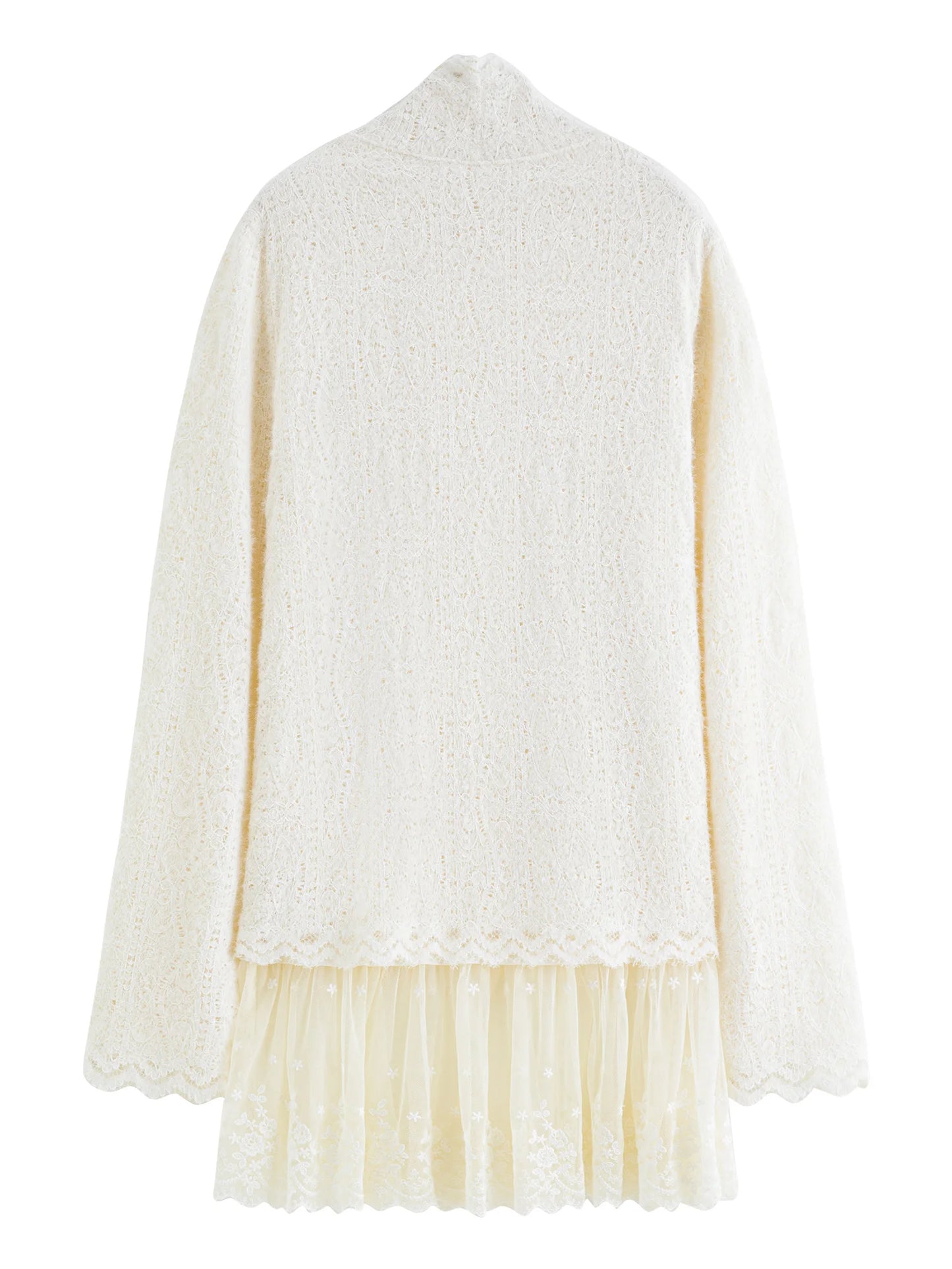 Ivory Cable Knit Turtleneck Sweater