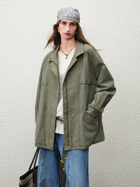 Olive Oversized Utility Jacket