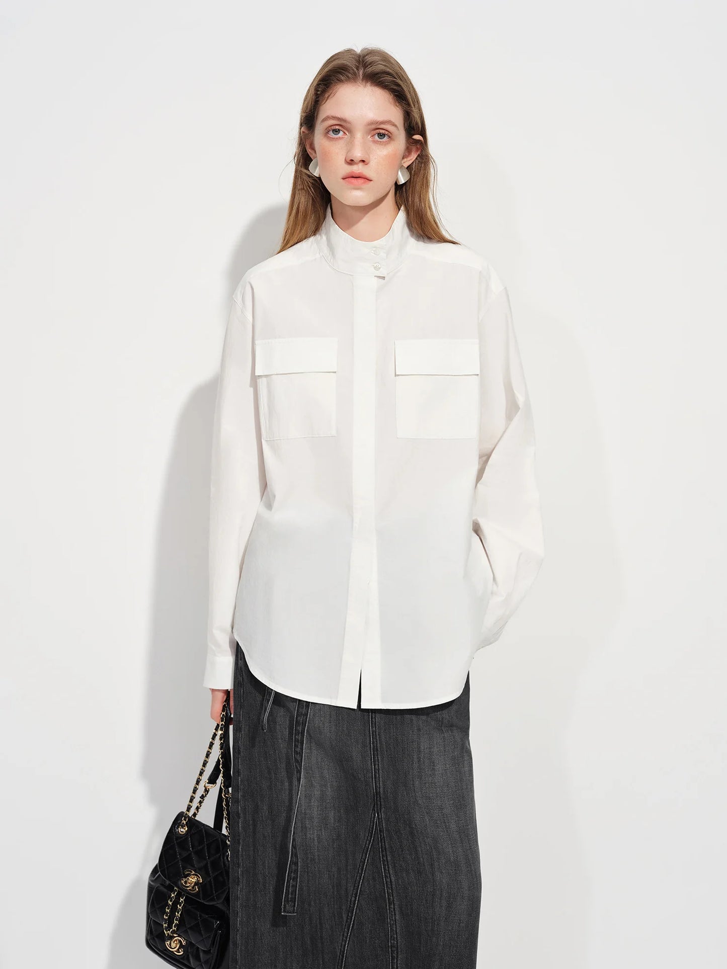 Pale Blue Oversized Utility Shirt