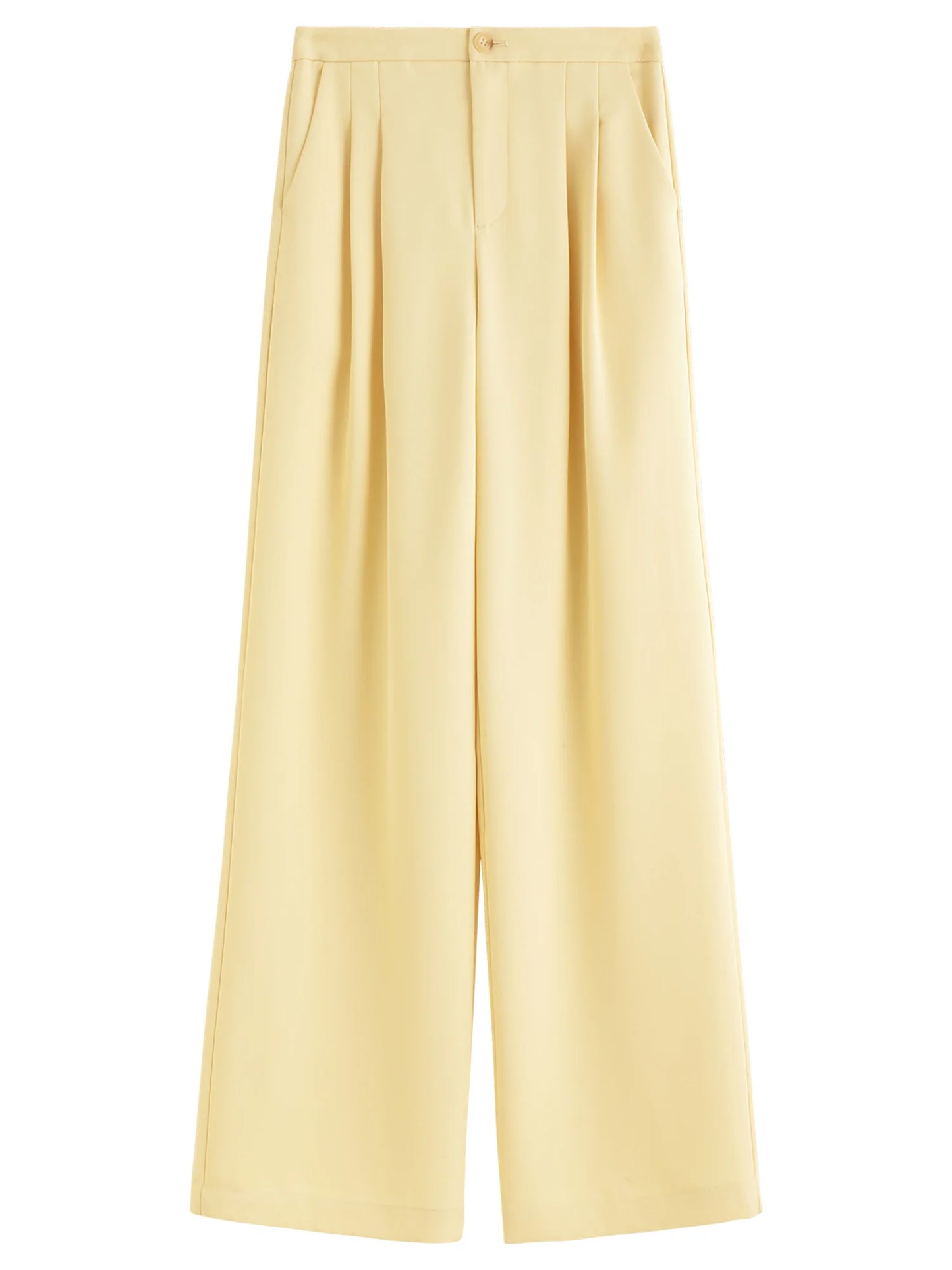 Butter Yellow Relaxed Wide Leg Trousers