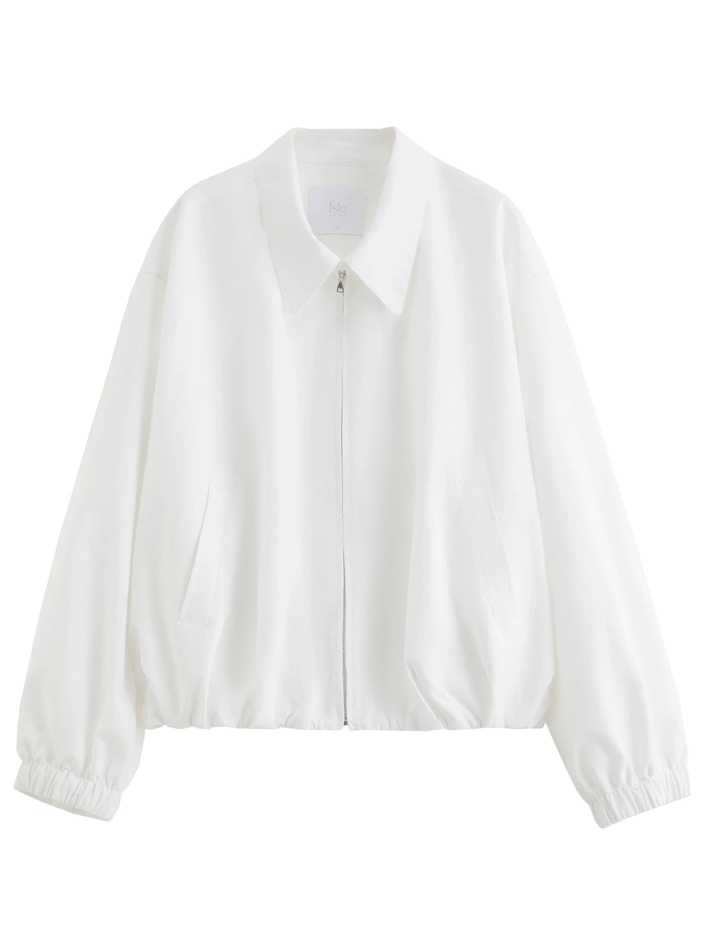 Blush Turn Collar Bomber Jacket