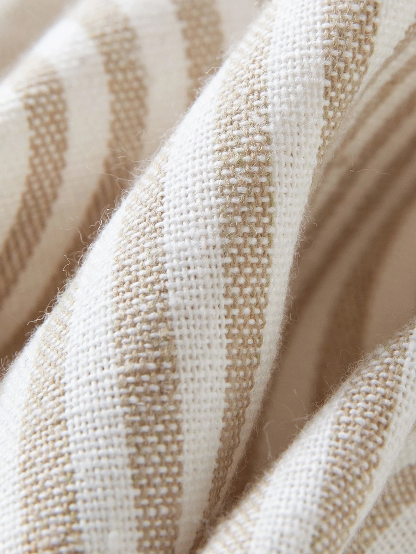 Beige Striped Embroidered Swing Blouse