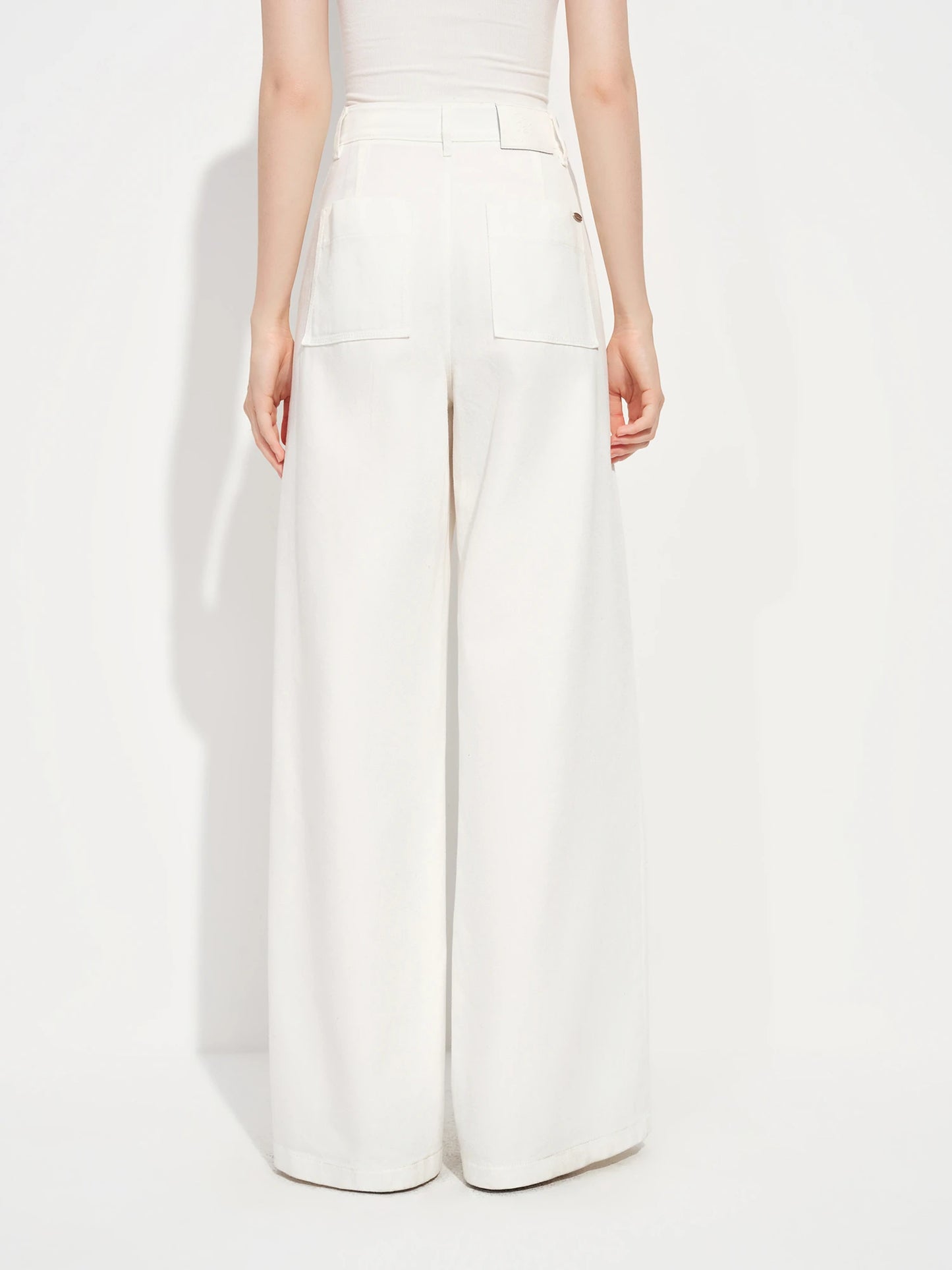 White High Waist Wide Leg Jeans