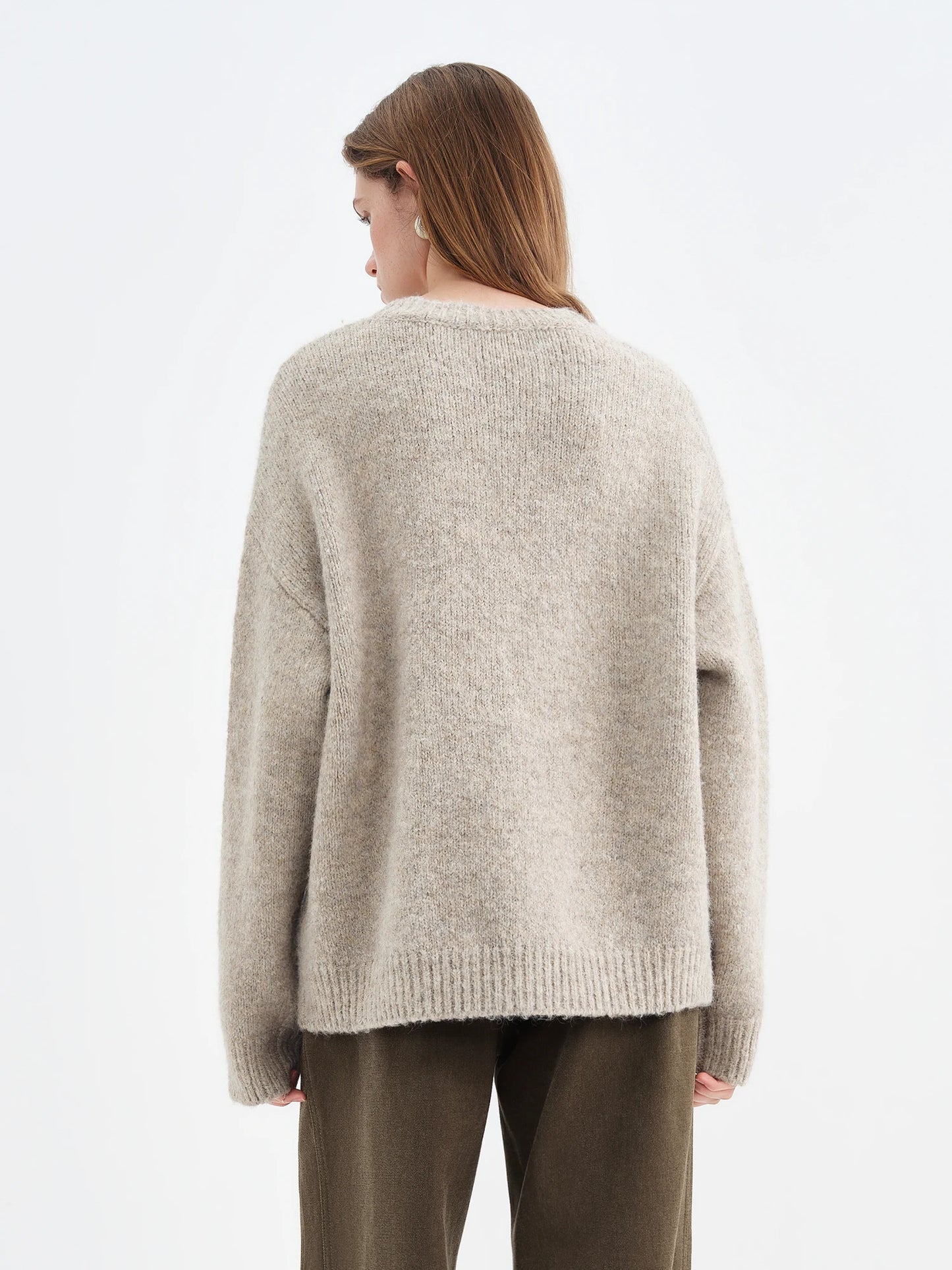 Oatmeal Puppy Jacquard Knit Sweater
