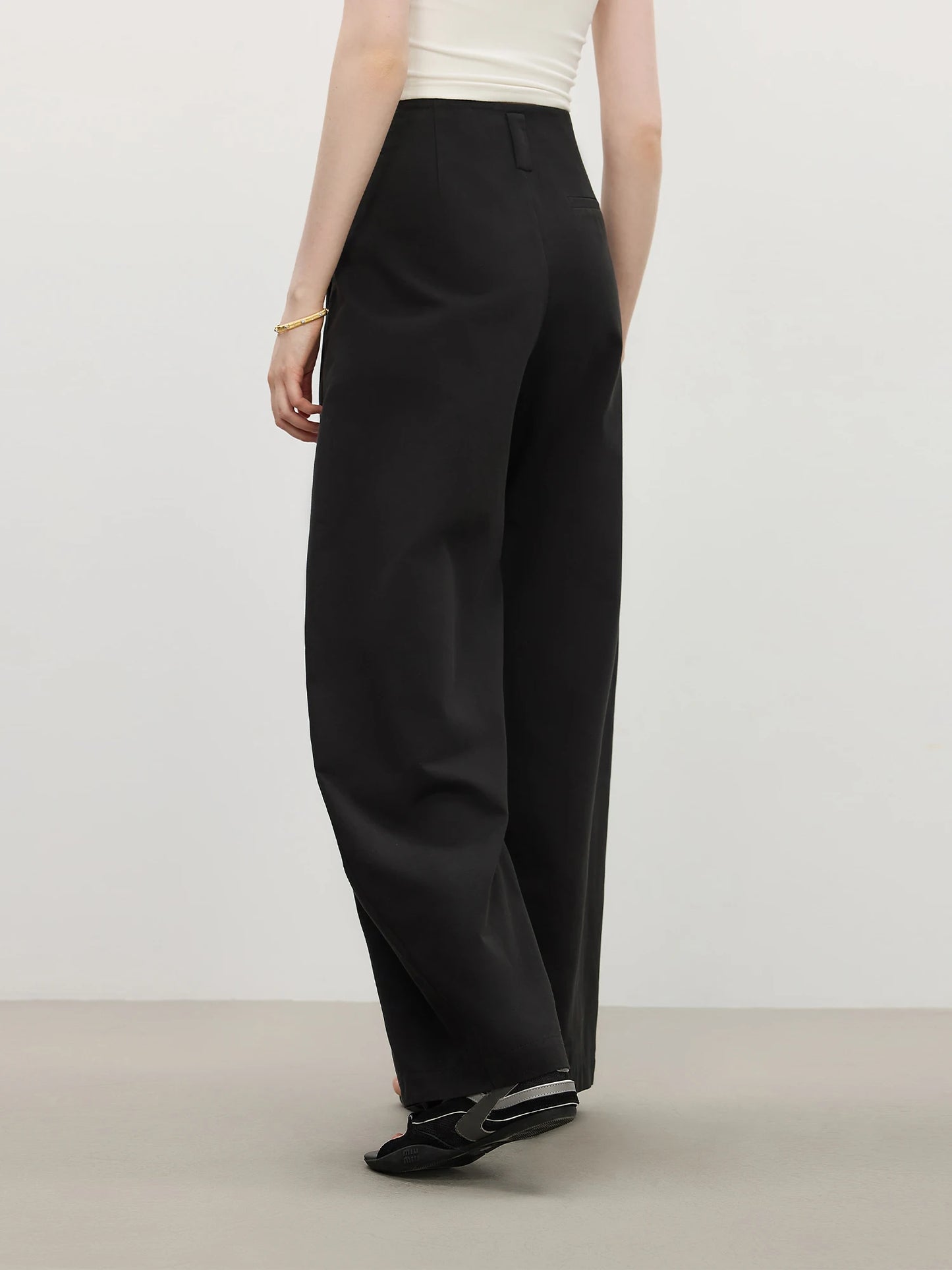 Burgundy Wide Leg Suit Trousers