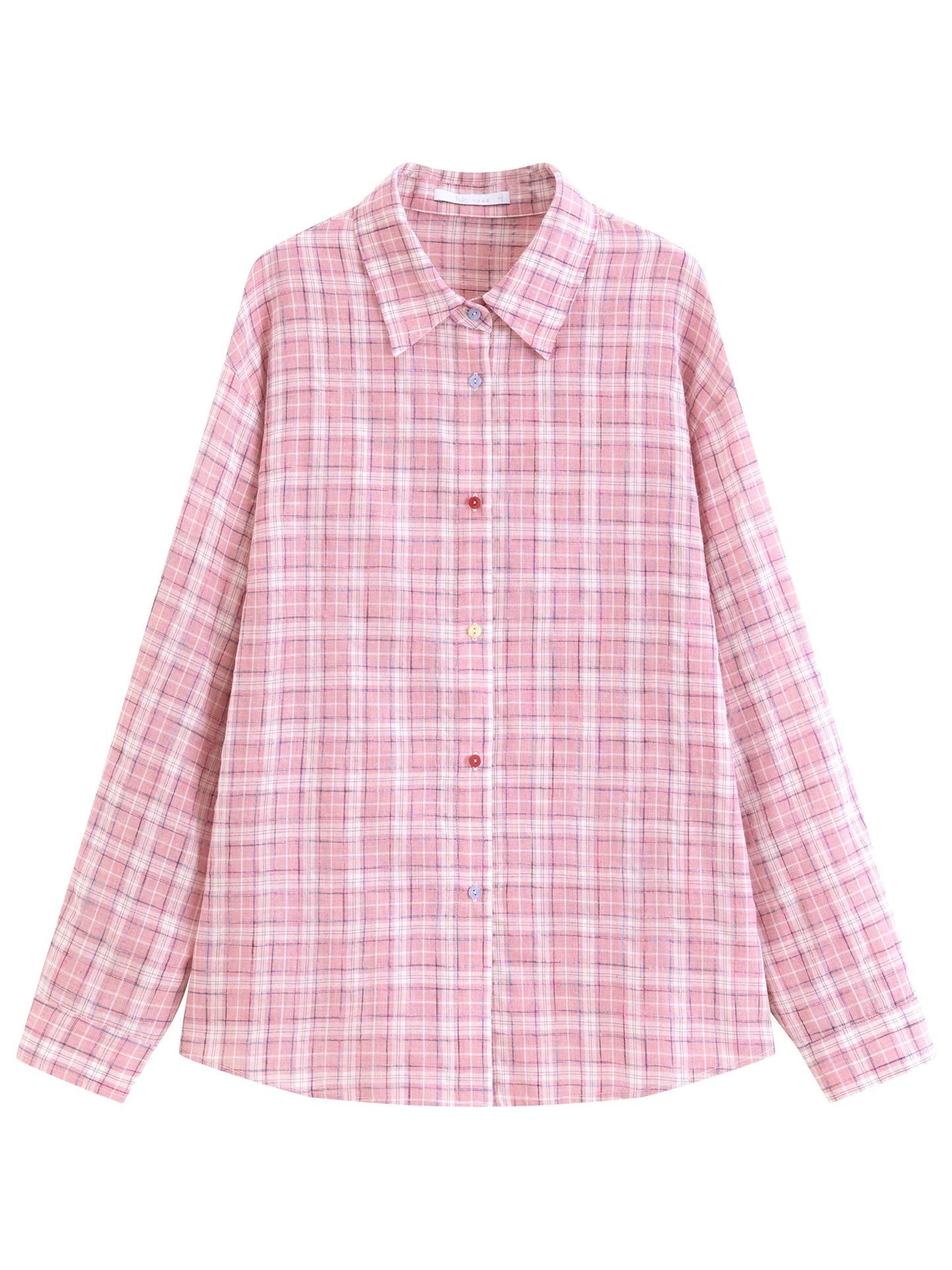 Pink Gingham Puff Sleeve Shirt
