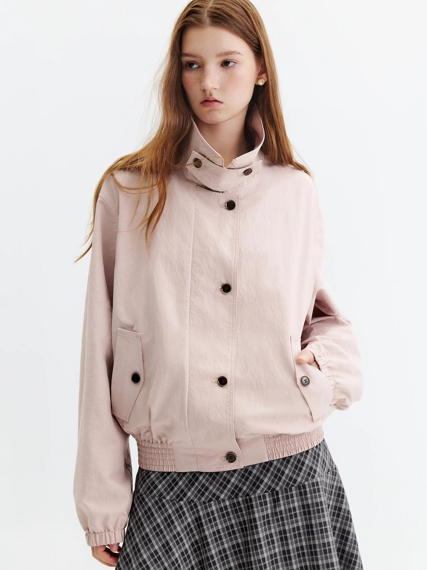 Ivory Turn Collar Cropped Jacket