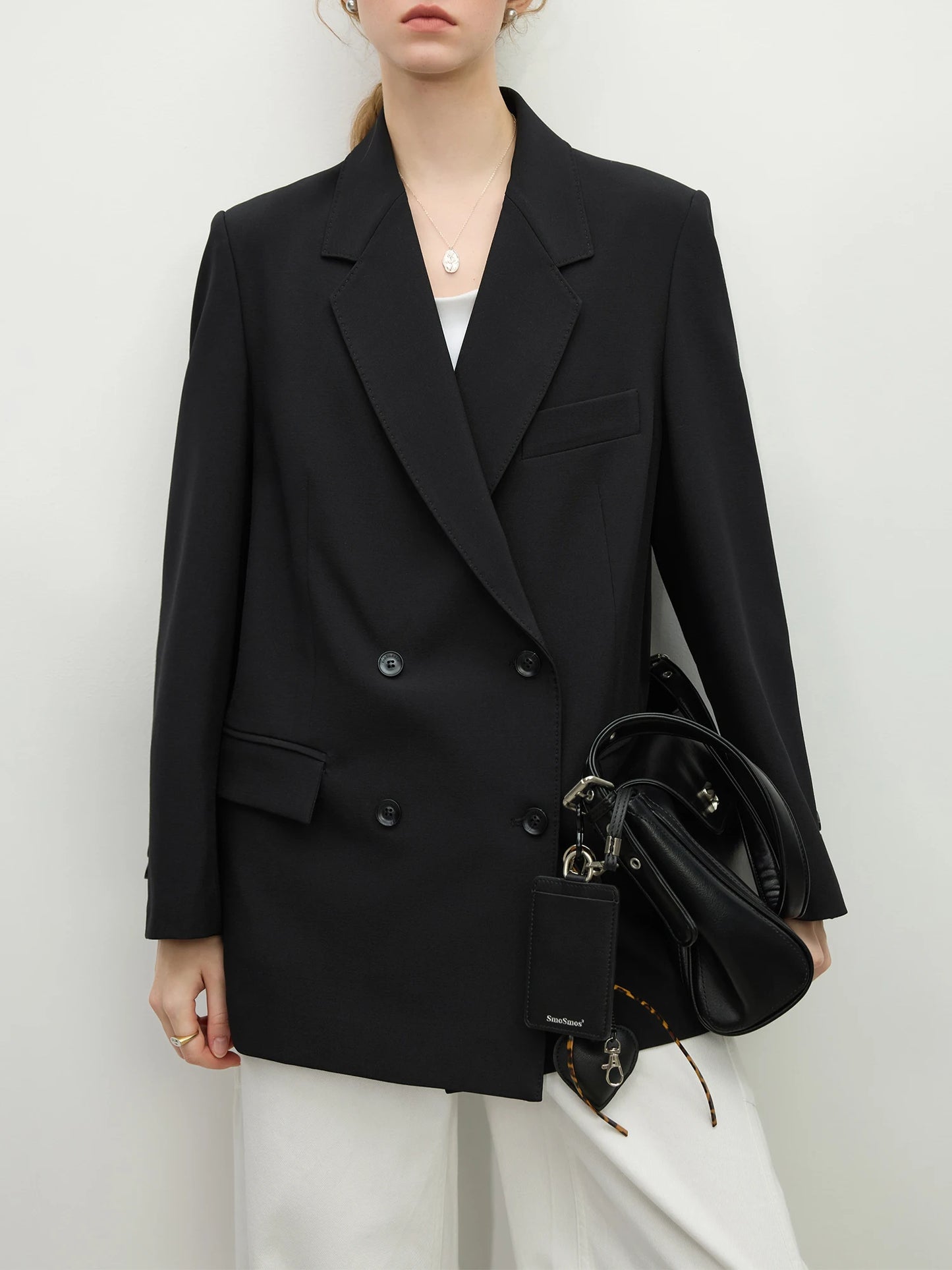 Taupe Double Breasted Oversized Blazer