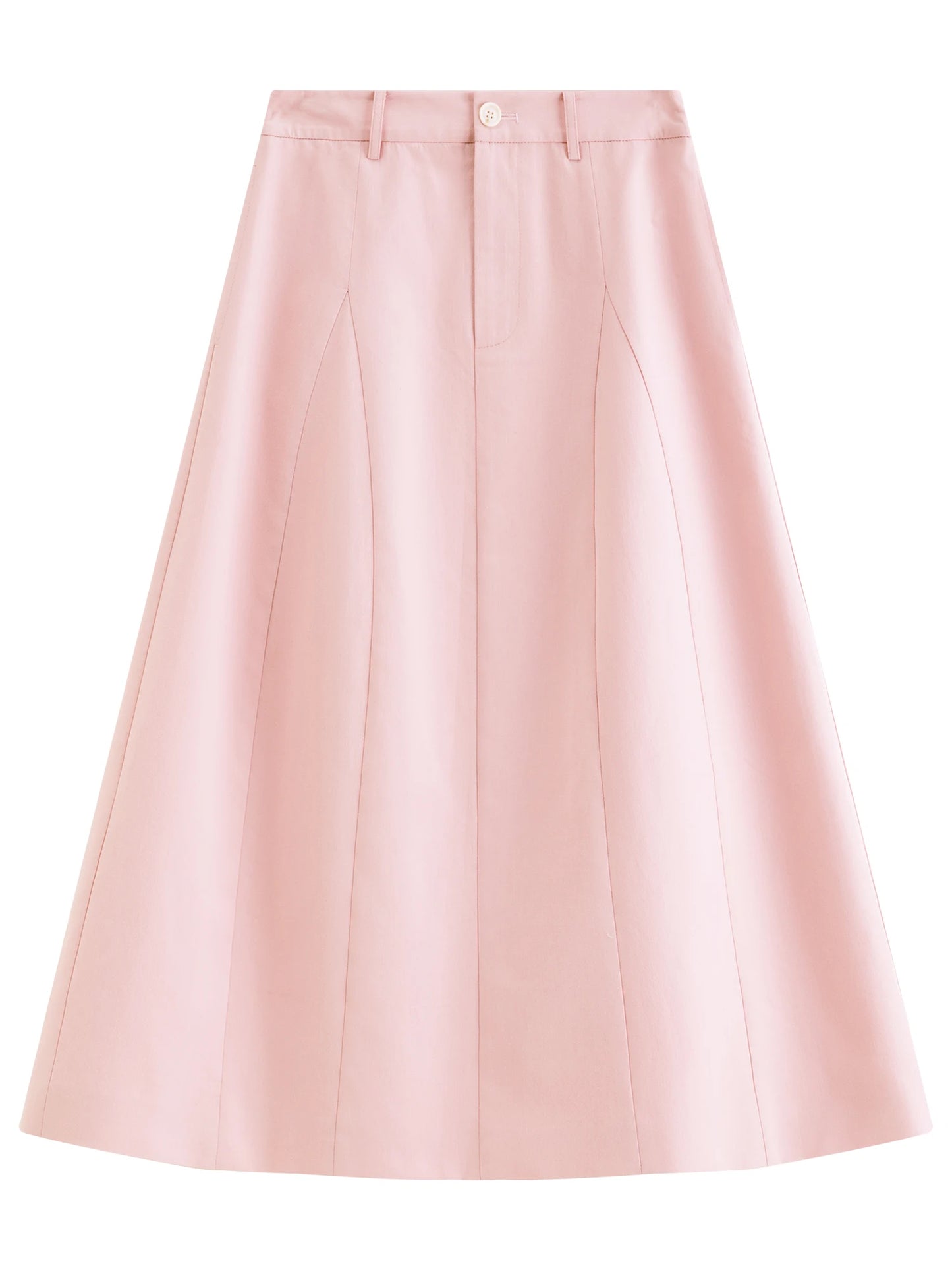 Blush Pleated A-Line Midi Skirt