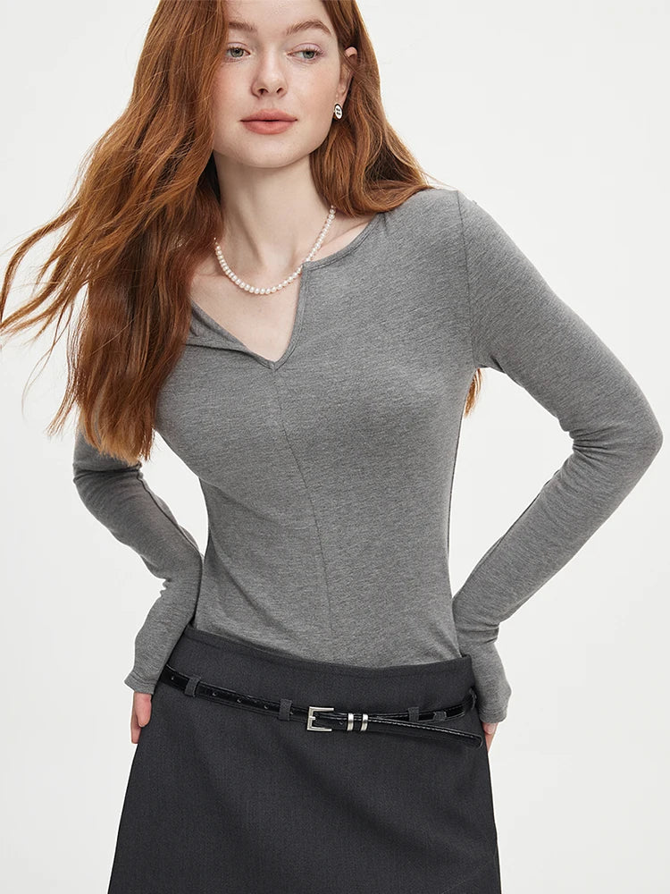 Ivory Scarf Neck Knit Top